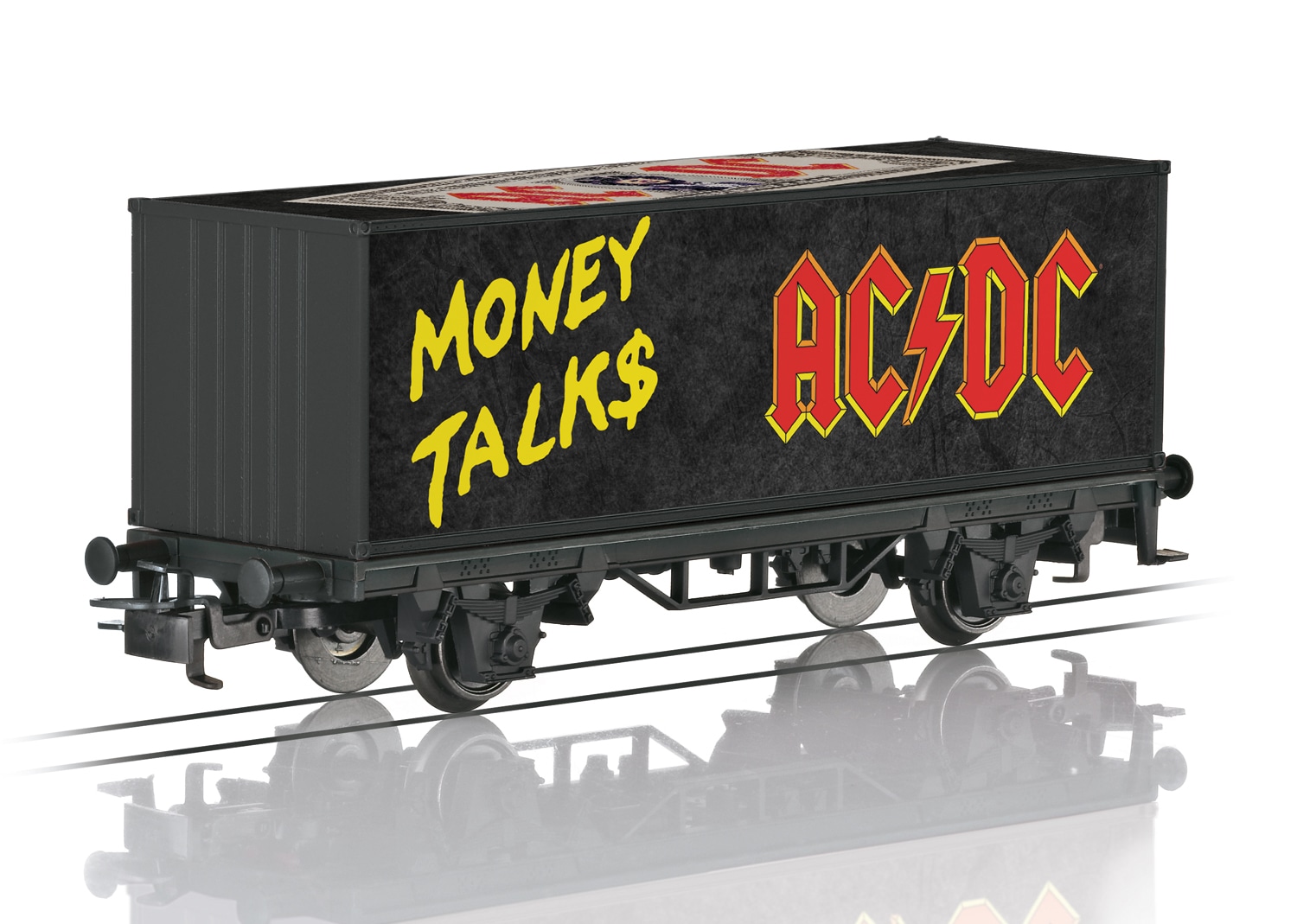 MÄRKLIN Kinder Güterwagen "Containerwagen Moneytalks - 44832", schwarz, Kunststoff, Metall, Modelleisenbahn-Fahrzeuge