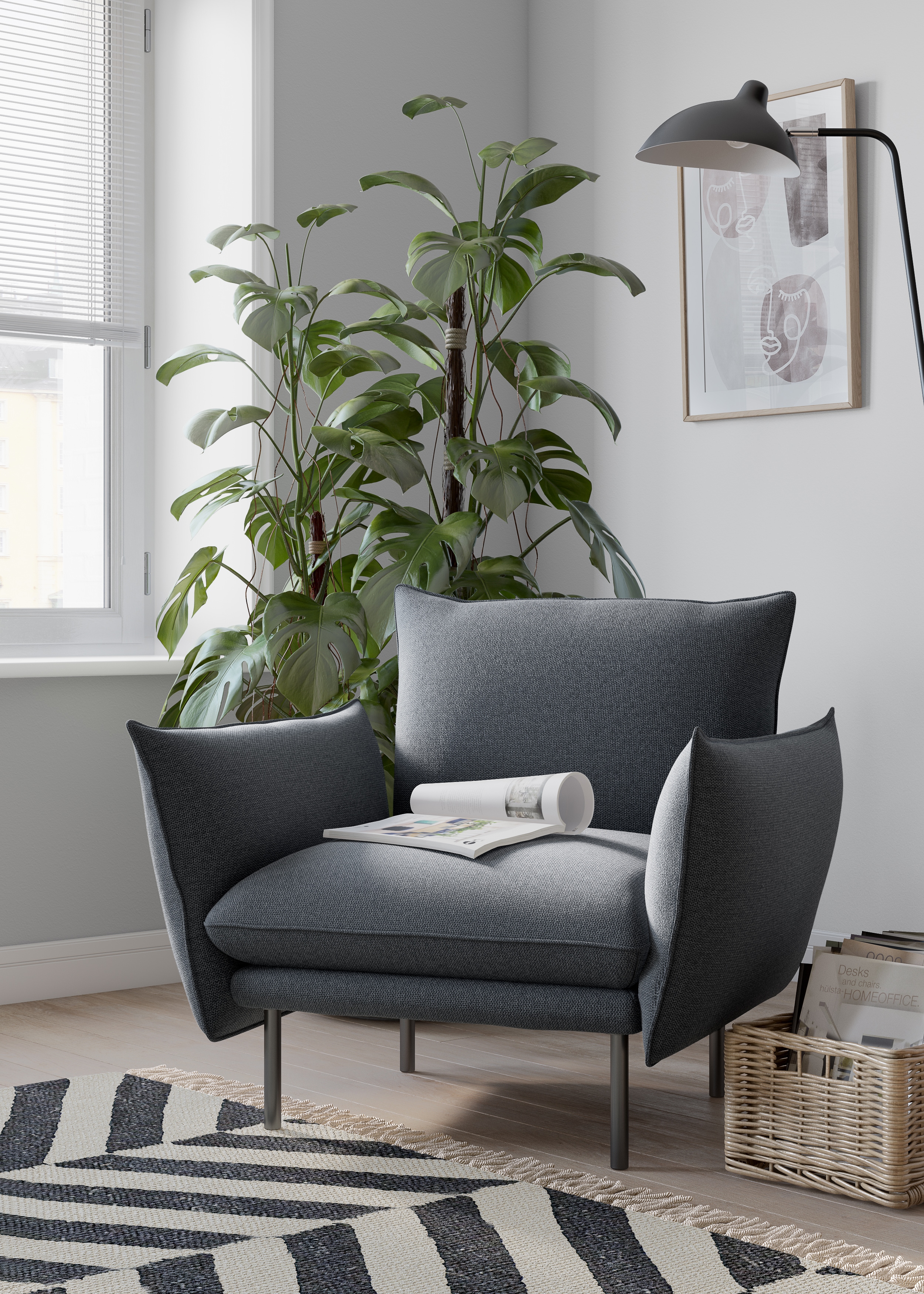 OTTO home Sessel "Stine Cocktailsessel" Besonderes Design durch Kissenoptik und Keder
