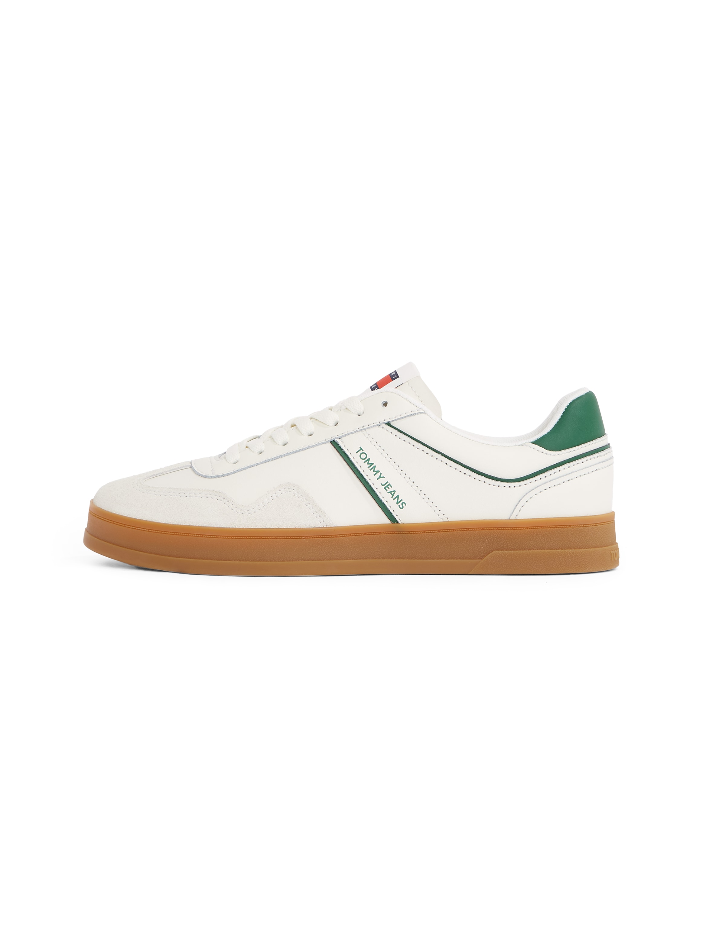 Tommy Jeans Sneaker »THE GREENWICH LEATHER«, Freizeitschuh, Halbschuh, Schnürschuh mit kontrastfarbenen Details