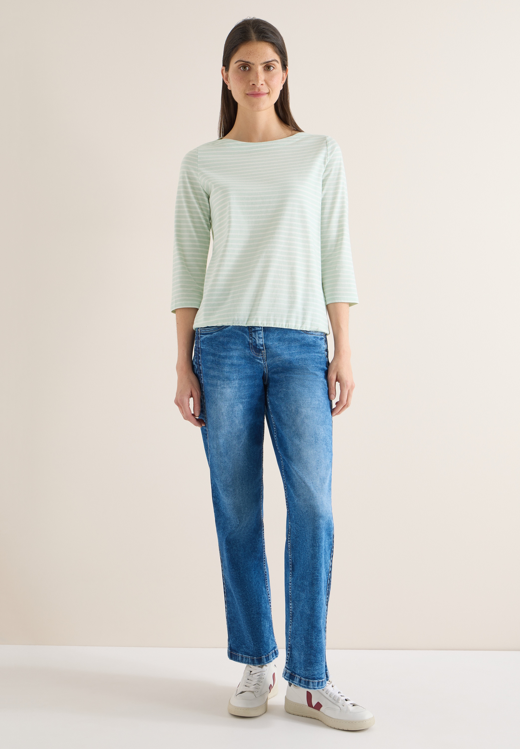 Cecil 3/4-Arm-Shirt mit U-Boot-Ausschnitt