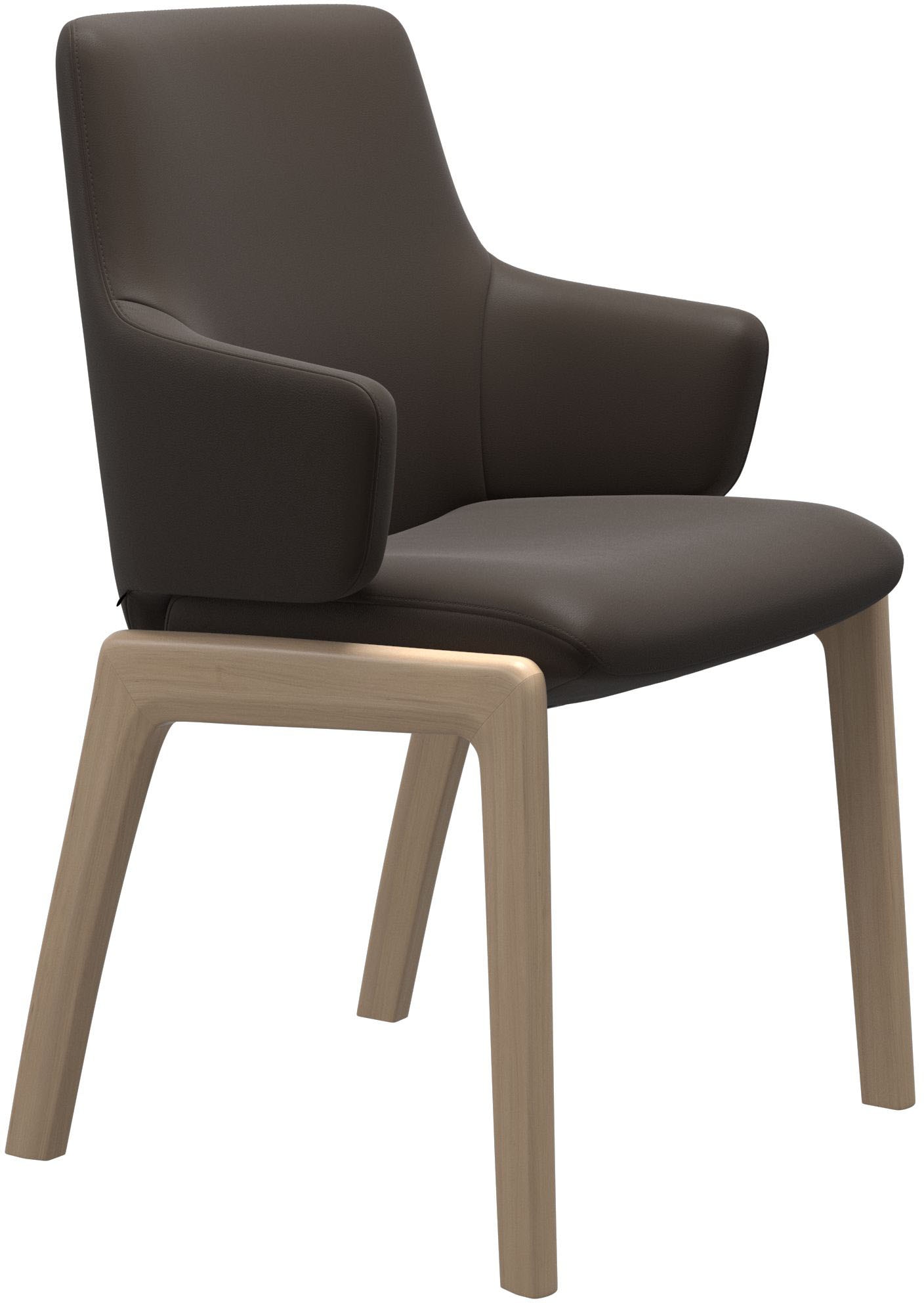 Stressless Polsterstuhl "Laurel" () Low Back mit Armlehne, Größe L, abgerundete Beine in Eiche gekalkt