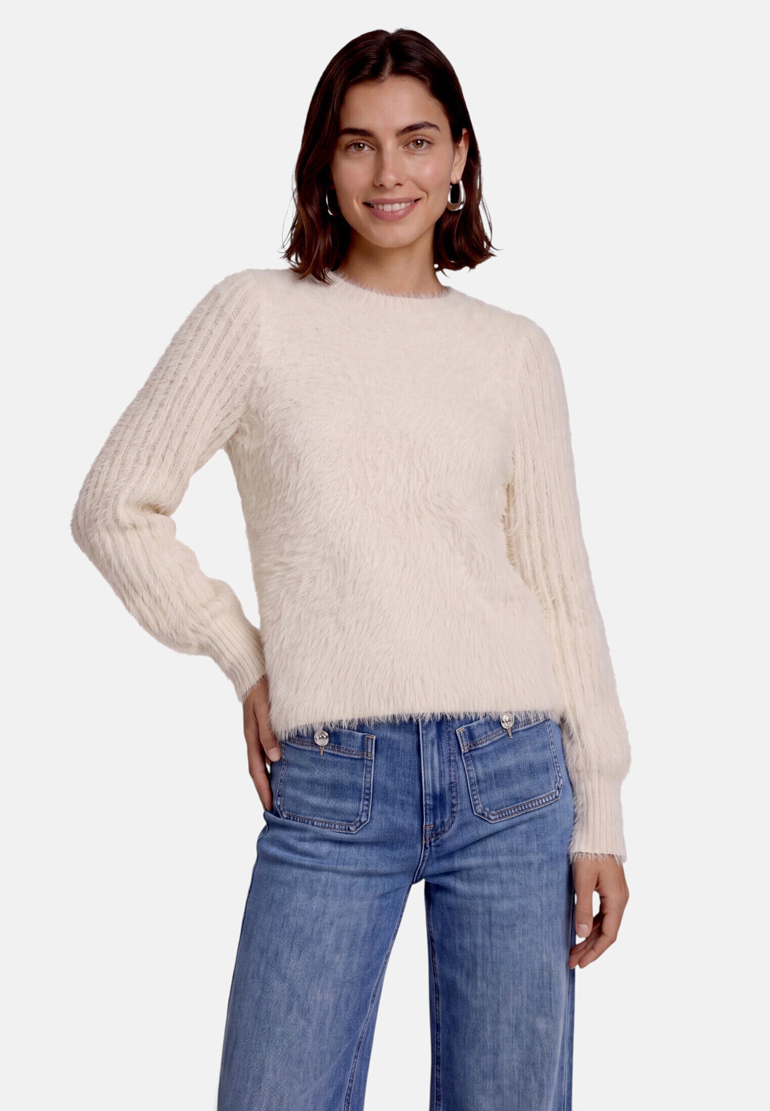 Zero Strickpullover »Damen mit Stehkragen« 1 Struktur