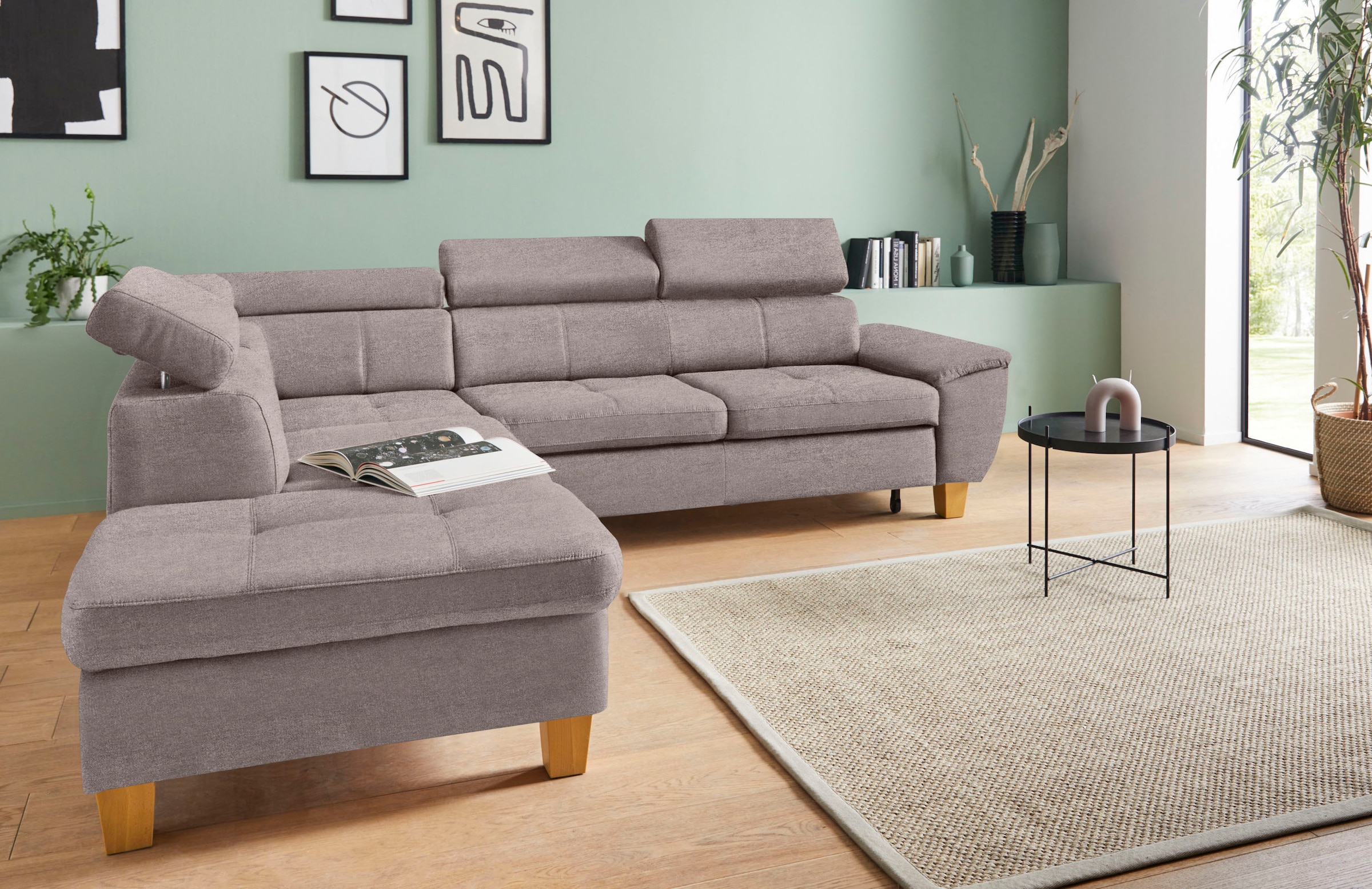exxpo - sofa fashion Ecksofa "Enya, hoher Sitzkomfort, Breite 266cm, bequem günstig online kaufen