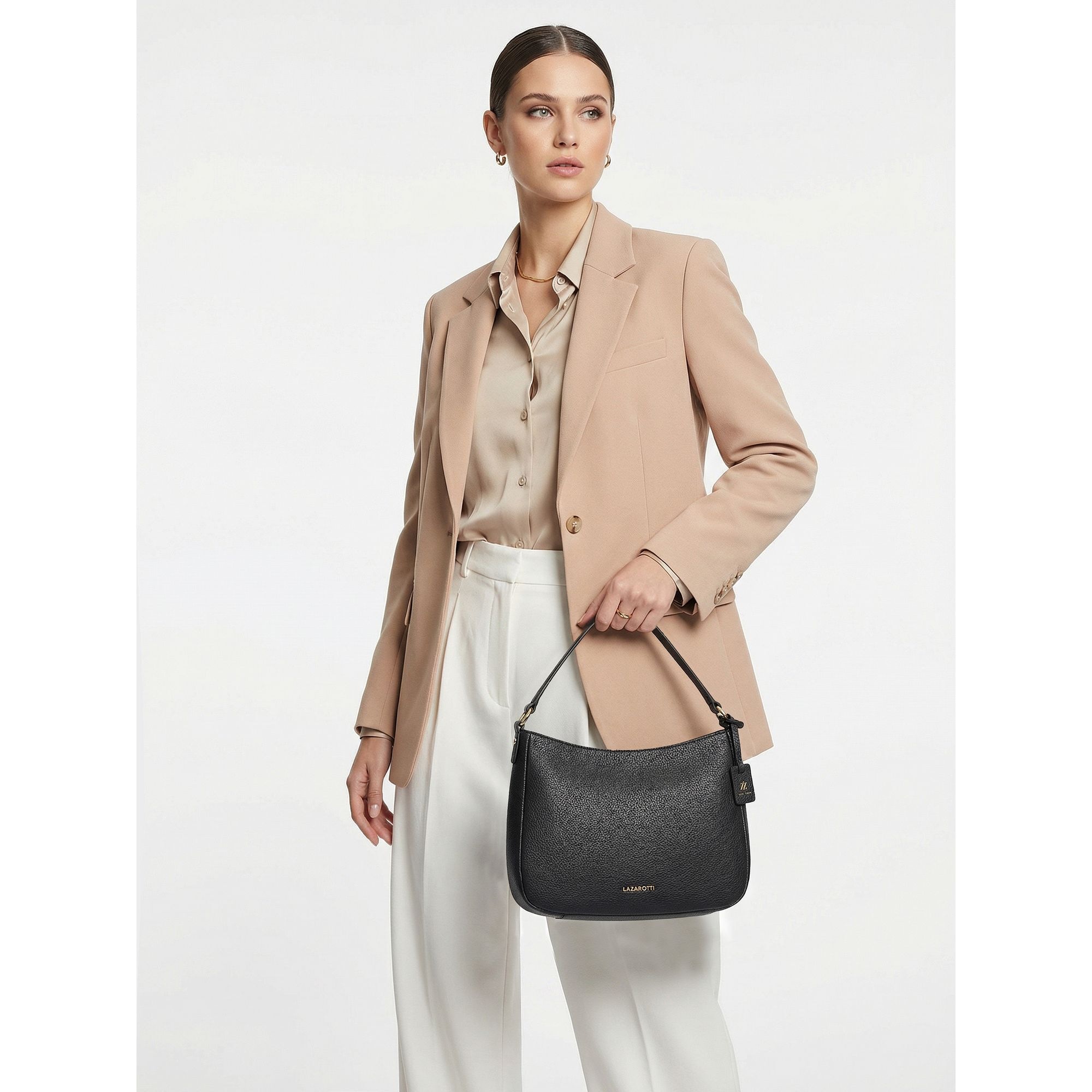 Lazarotti Schultertasche »Bologna Leather Hobo Schultertasche Leder 27 cm«