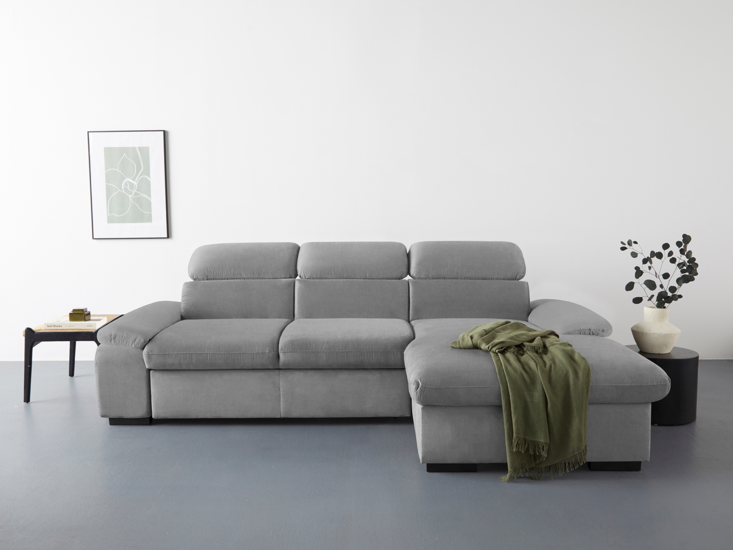 COTTA Ecksofa "Lola L-Form mit Kopfteilfunktion & Hocker", (Set, mit Hocker günstig online kaufen