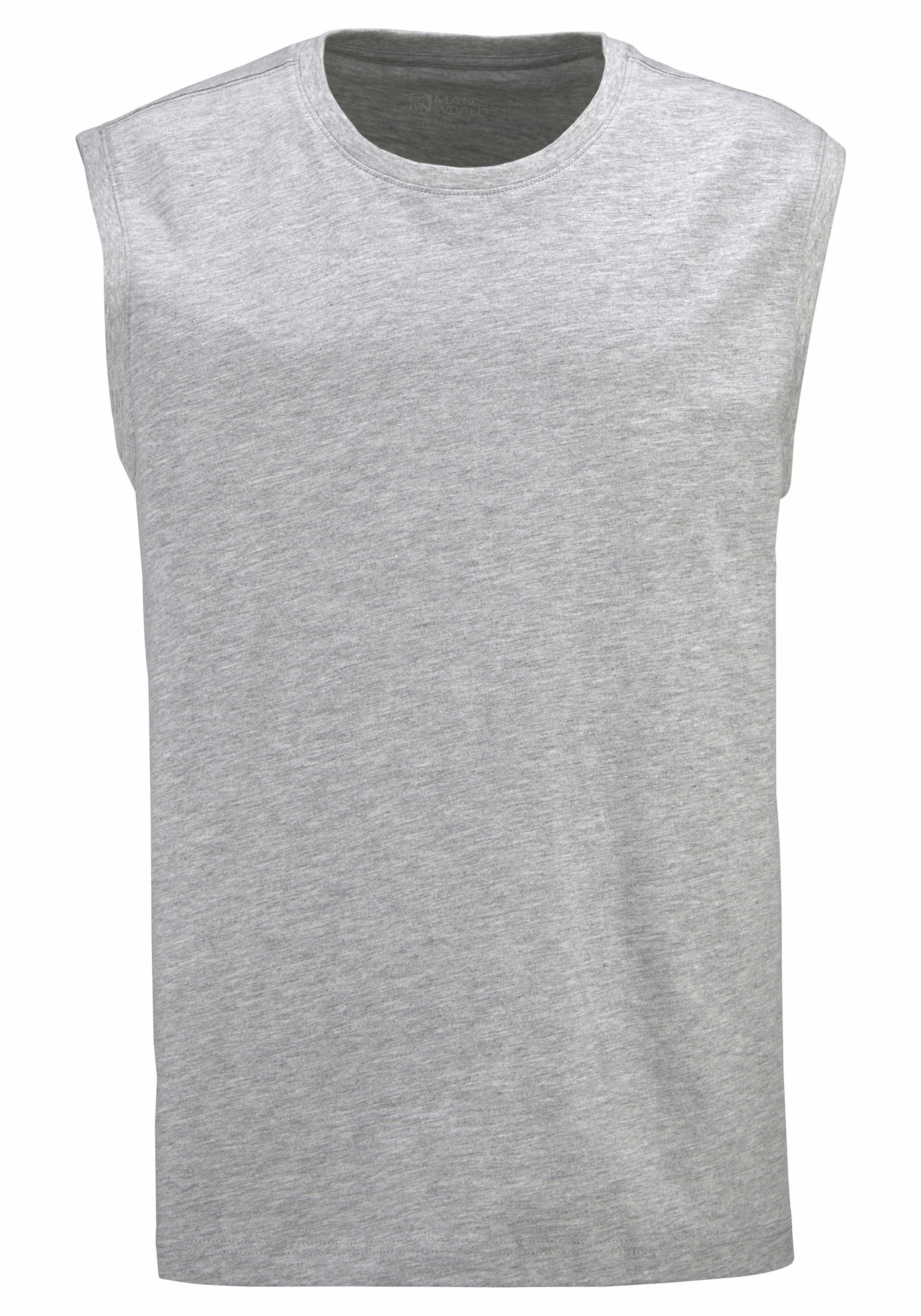 Man's World Muscleshirt, (2er-Pack), ärmellos, bedruckt, Rundhalsausschnitt, aus 100% Baumwolle