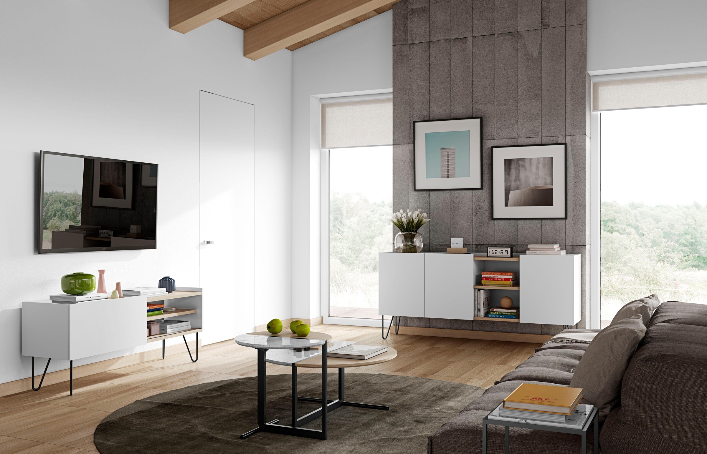 TemaHome Sideboard »Nina«, Kommode, schwarz lackiertes Metallgestell; Breite 180 cm