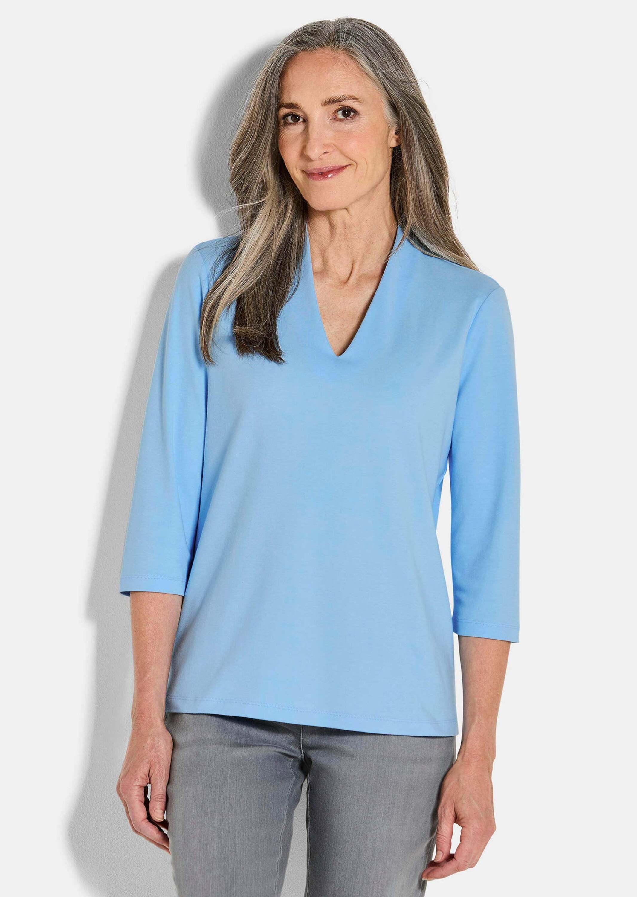 GOLDNER Kurzarmshirt »Kurzgröße Basic-Shirt aus Interlock-Jersey«