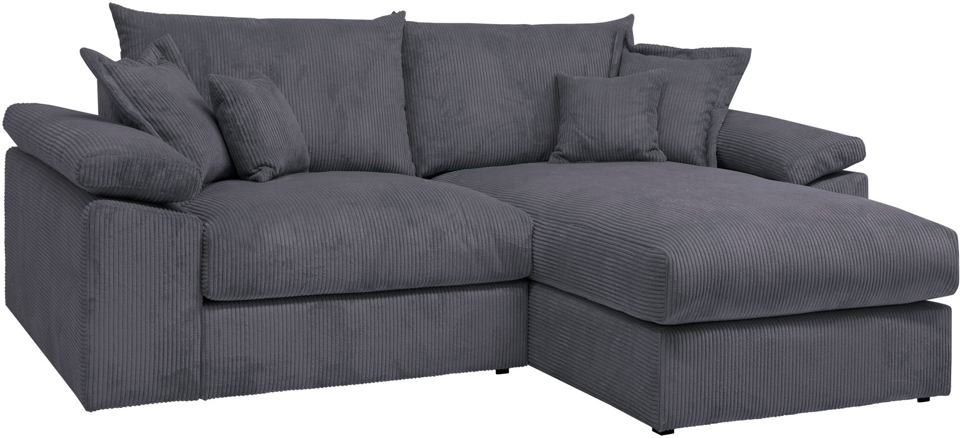 OTTO home Ecksofa "Soft&Cosy XL L-Form, B: 246 cm - OTTO. Verlässliche Qualität." Mega-Sofa, Cord oder Chenille-Struktur, mit Federkern & 4 Zierkissen