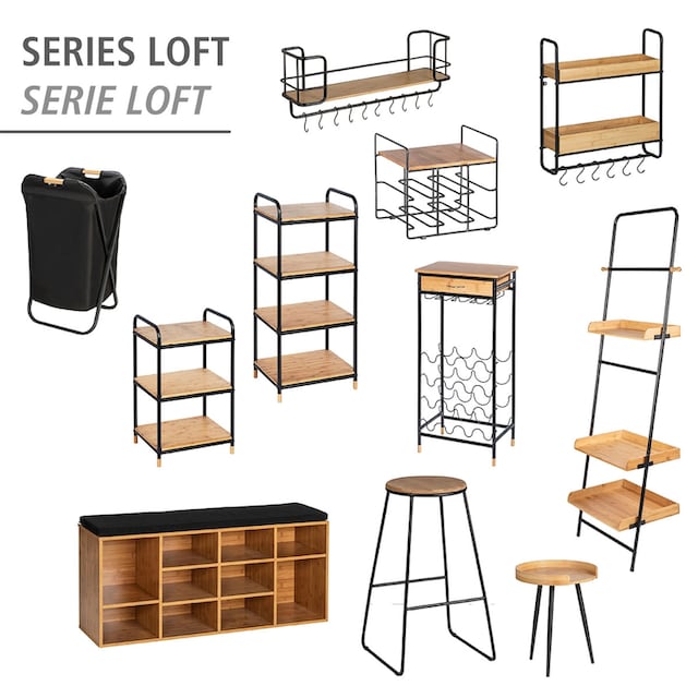 WENKO Wandregal »Loft«, 1 Etage + Aufhängemöglichkeiten kaufen | BAUR