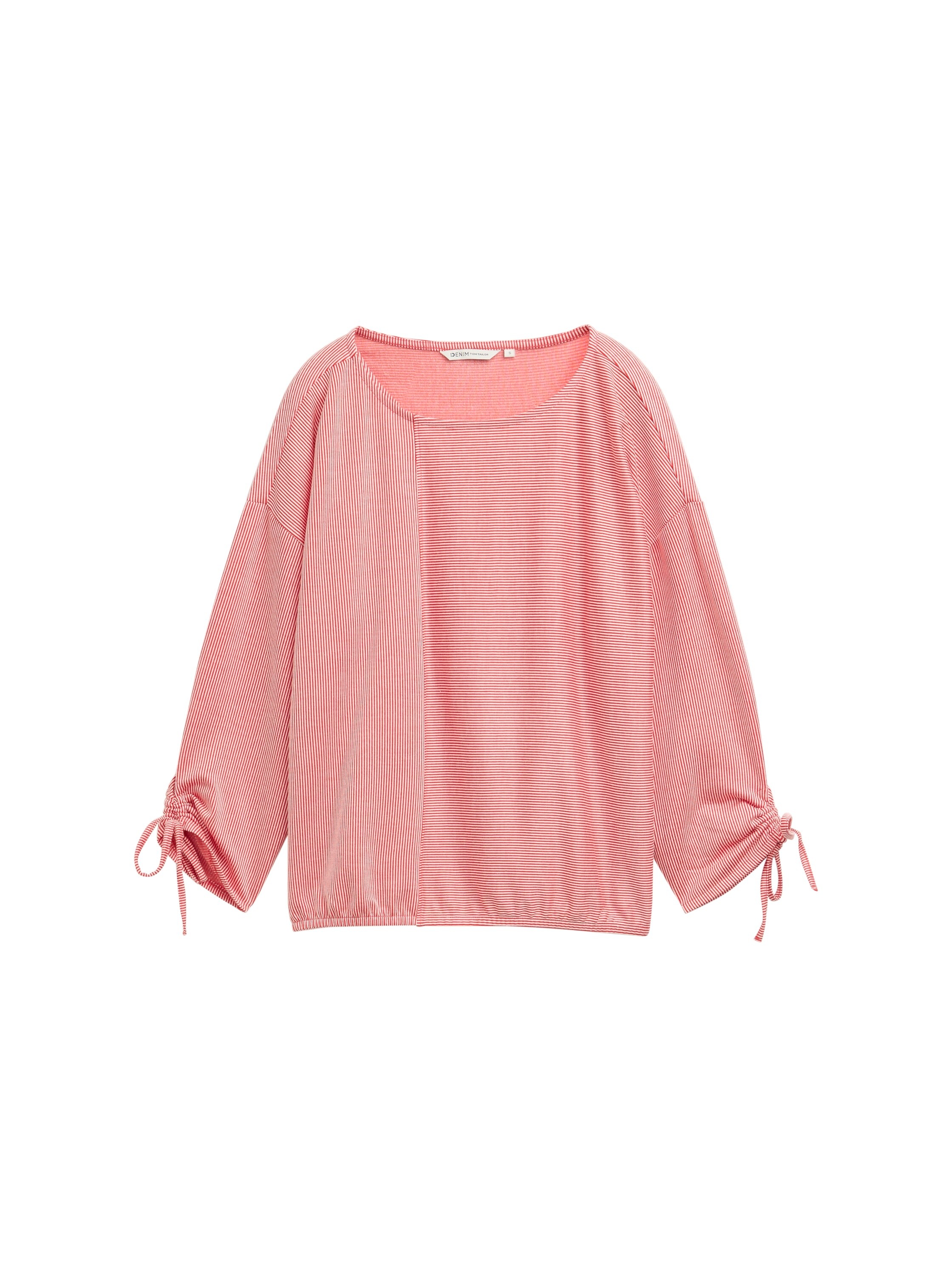 TOM TAILOR Denim 3/4-Arm-Shirt, in feiner Rippoptik
