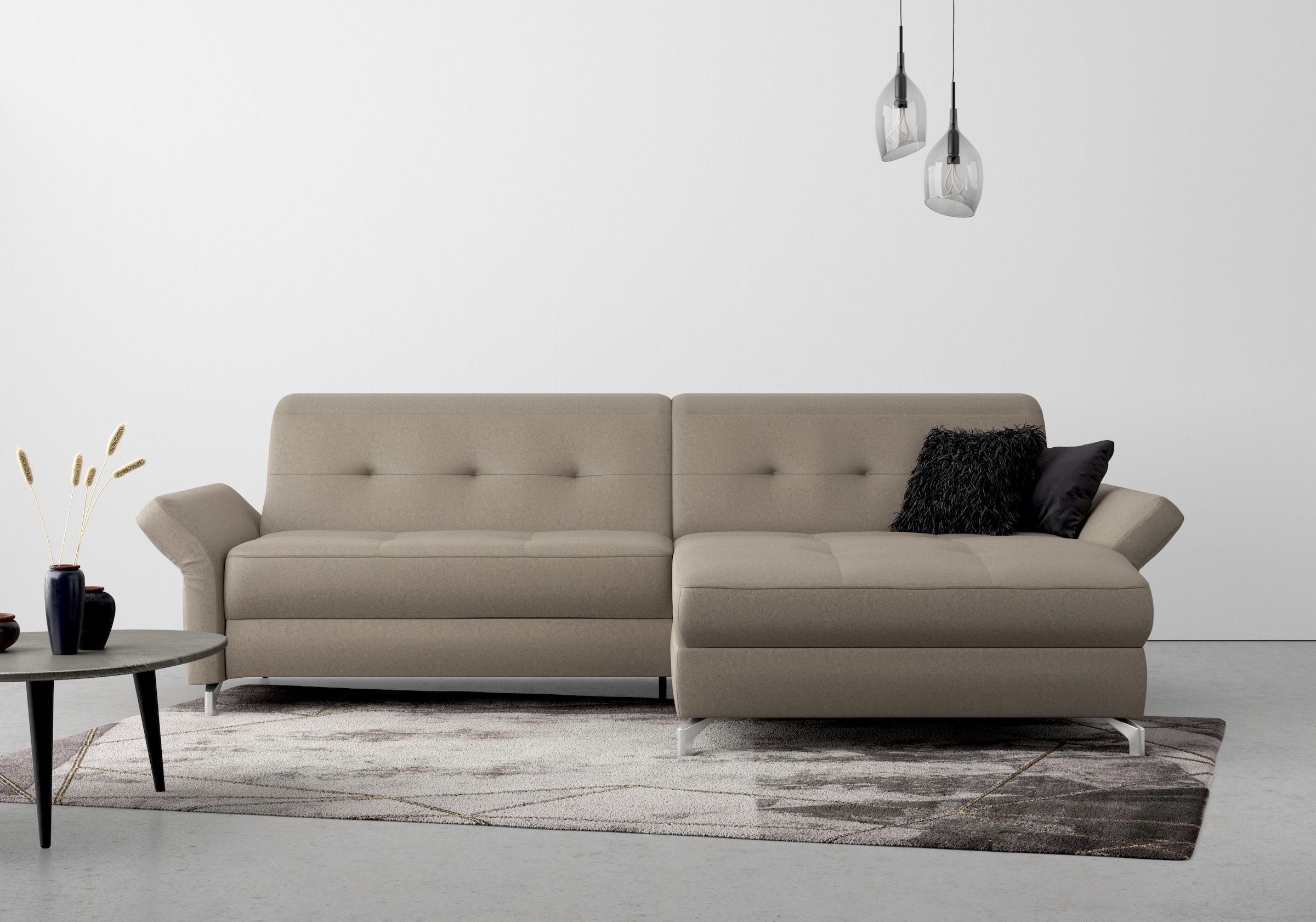 Home affaire Ecksofa "Maredo L-Form" Federkern, wahlweise auch mit Kopfteil günstig online kaufen