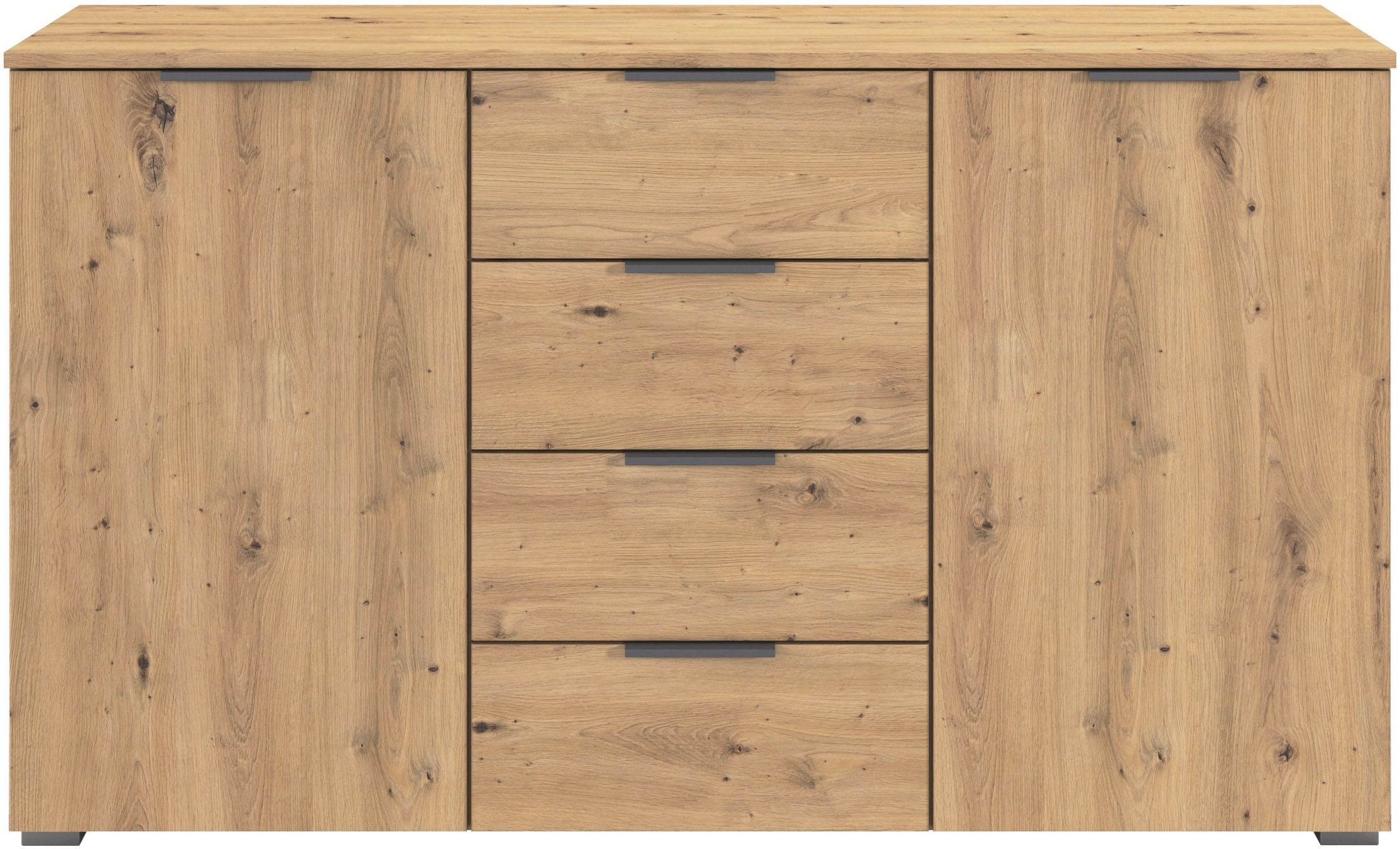 rauch Kombikommode »Sideboard Schubladenkommode AGORDO mit Dekor- oder Hochglanzfront«, (in zwei Griff-Farben), mit 4 Schubkästen und 2 Türen sowie Metallgriffen MADE IN GERMANY