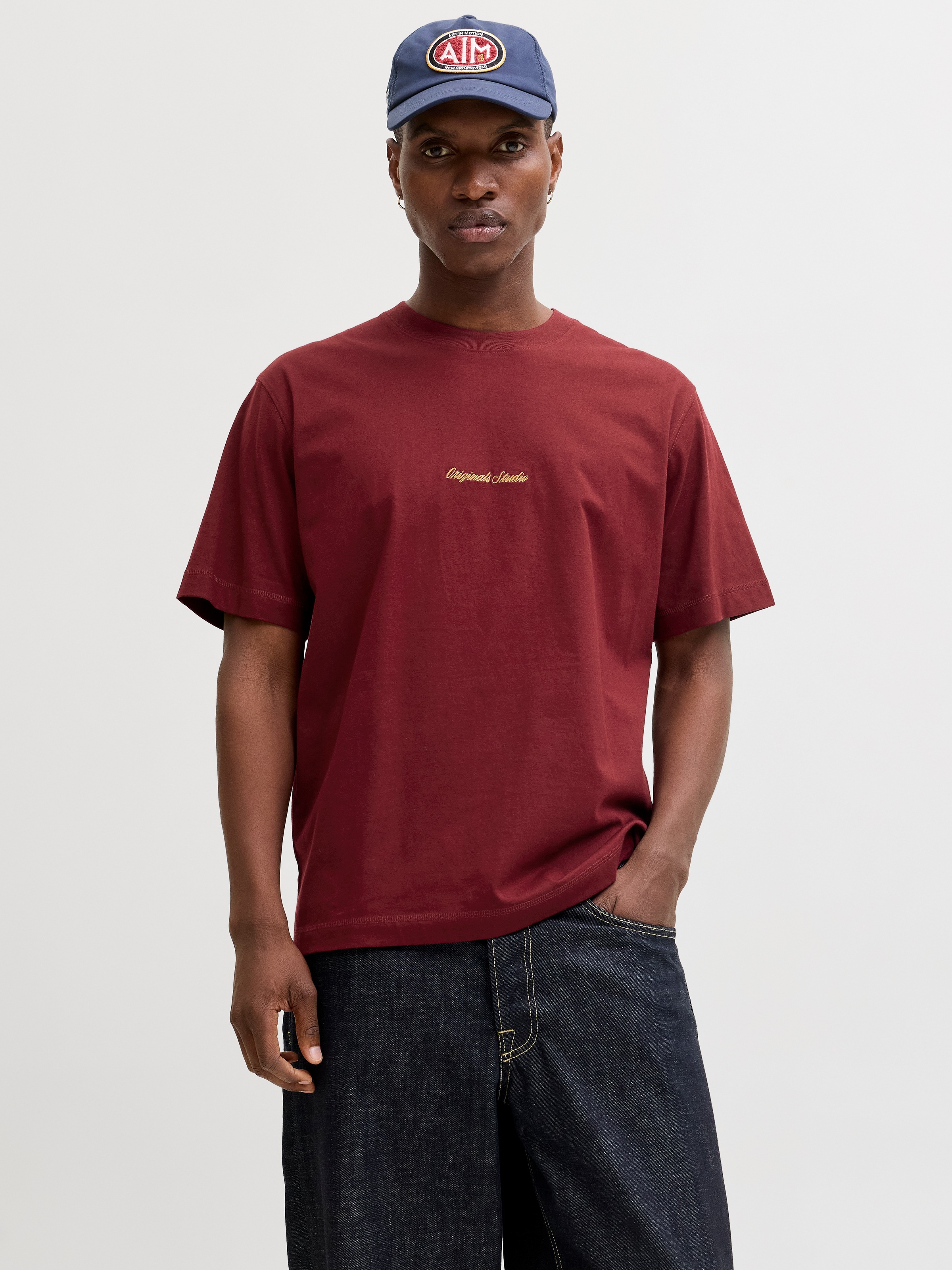 Jack & Jones Kurzarmshirt "JORNORREBRO EMB TEE SS CREW NECK NOOS" mit Logo günstig online kaufen