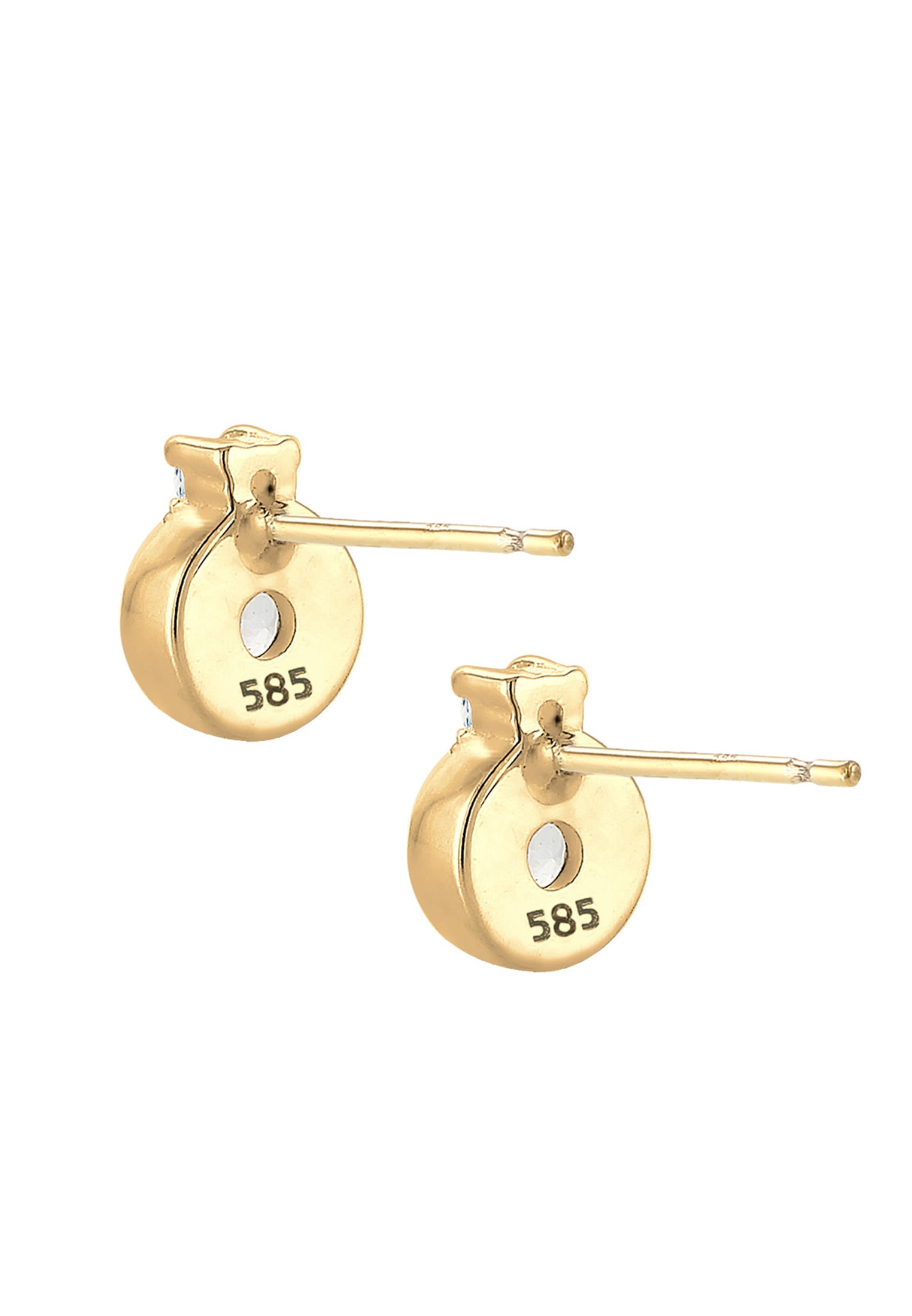 Elli DIAMONDS Paar Ohrstecker »Ohrstecker Kreis Topas Diamant Weiß (0.03 ct) 585 Gelbgold«