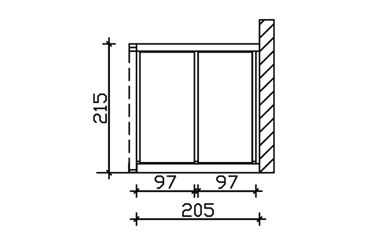 Skanholz Carport-Seitenwand, m. Polycarbonat, Wandanbau
