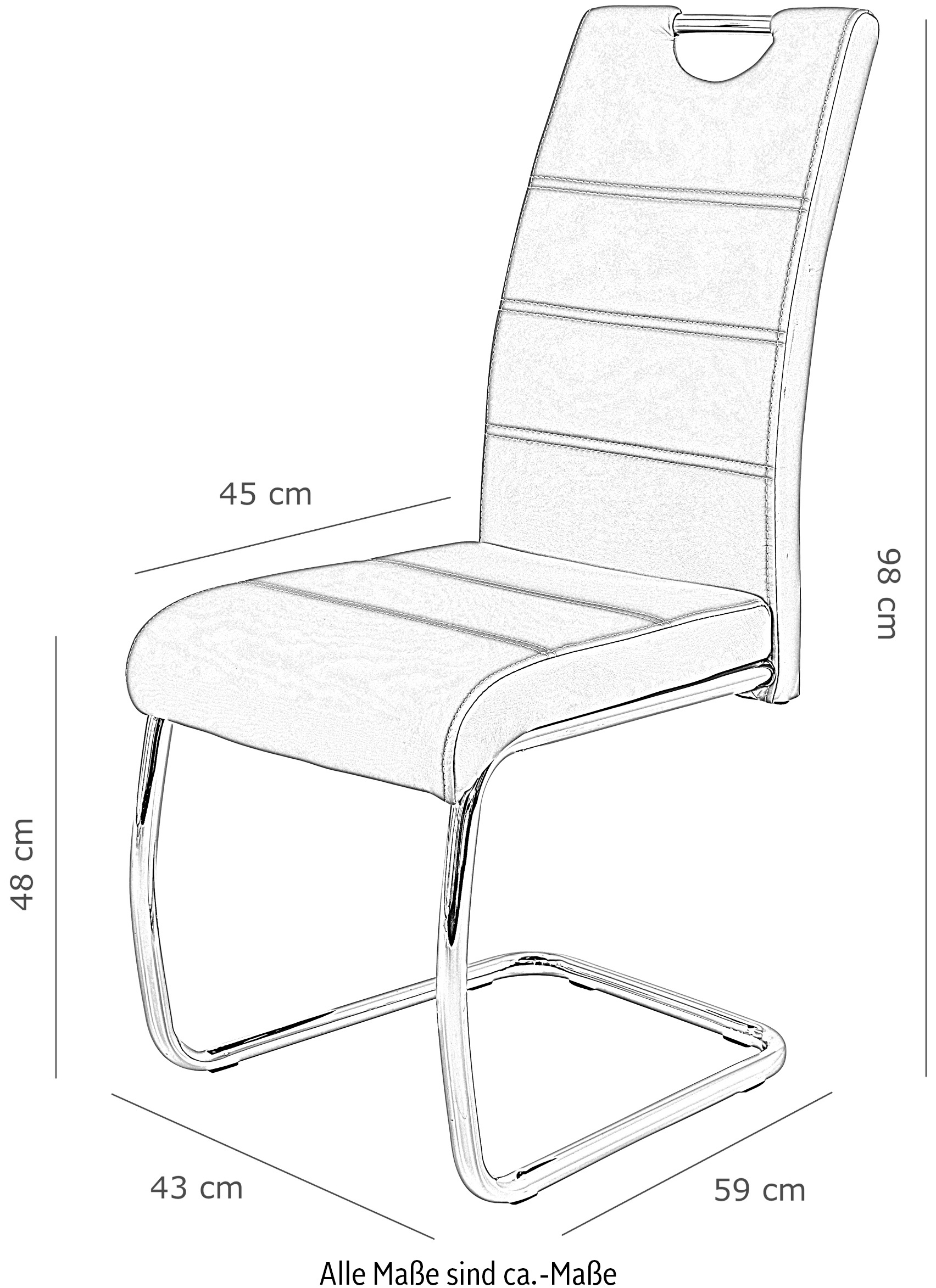 HELA Freischwinger »FLORA«, (Set), 4 St., Kunstleder, 1, 2 oder 4 Stück, Freischwinger