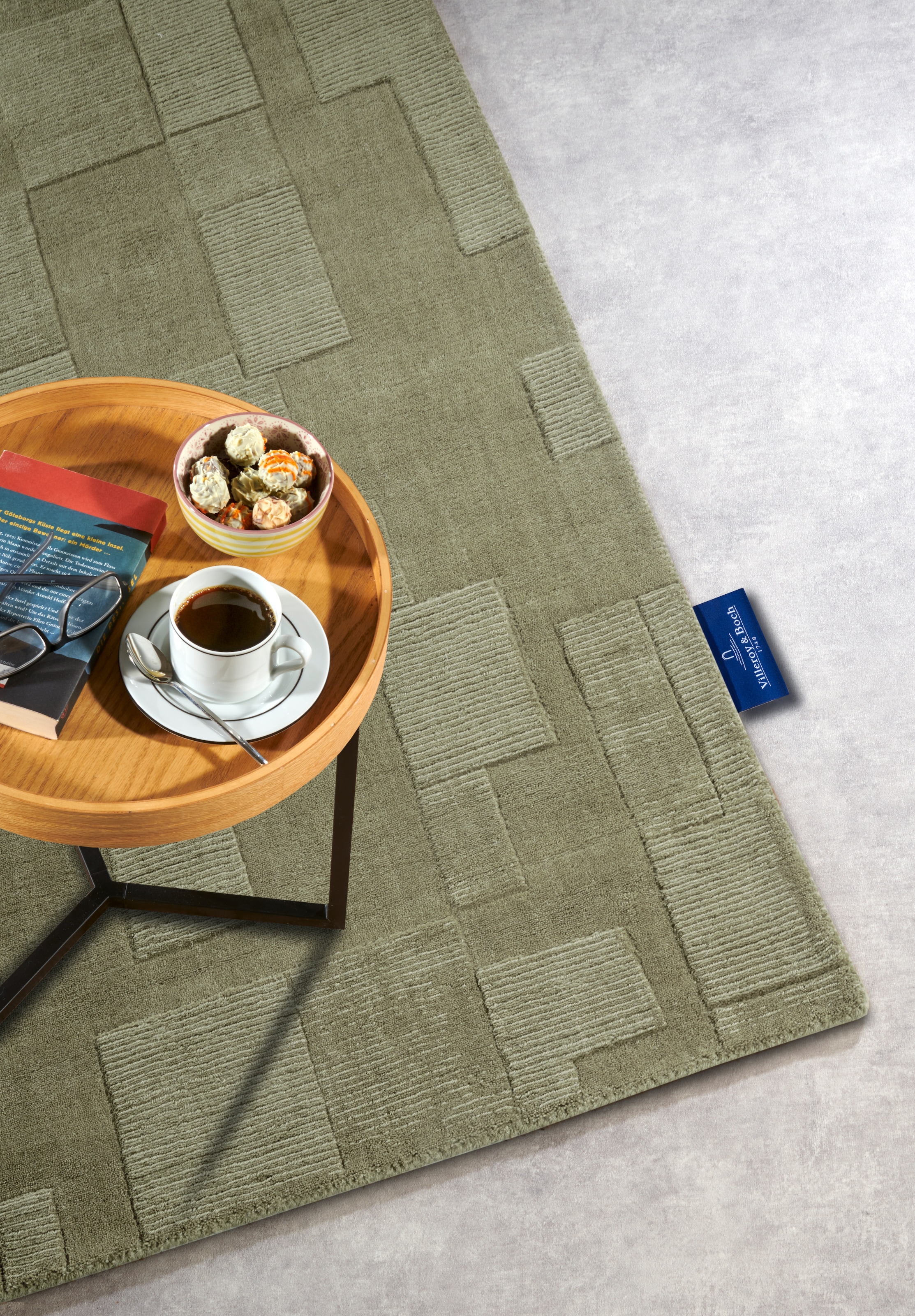Villeroy & Boch Wollteppich »Wilhelmine«, rechteckig, 10 mm Höhe, Läufer, handgewebt, Wolle, Natur, Wohnzimmer, Geometrie, Boho