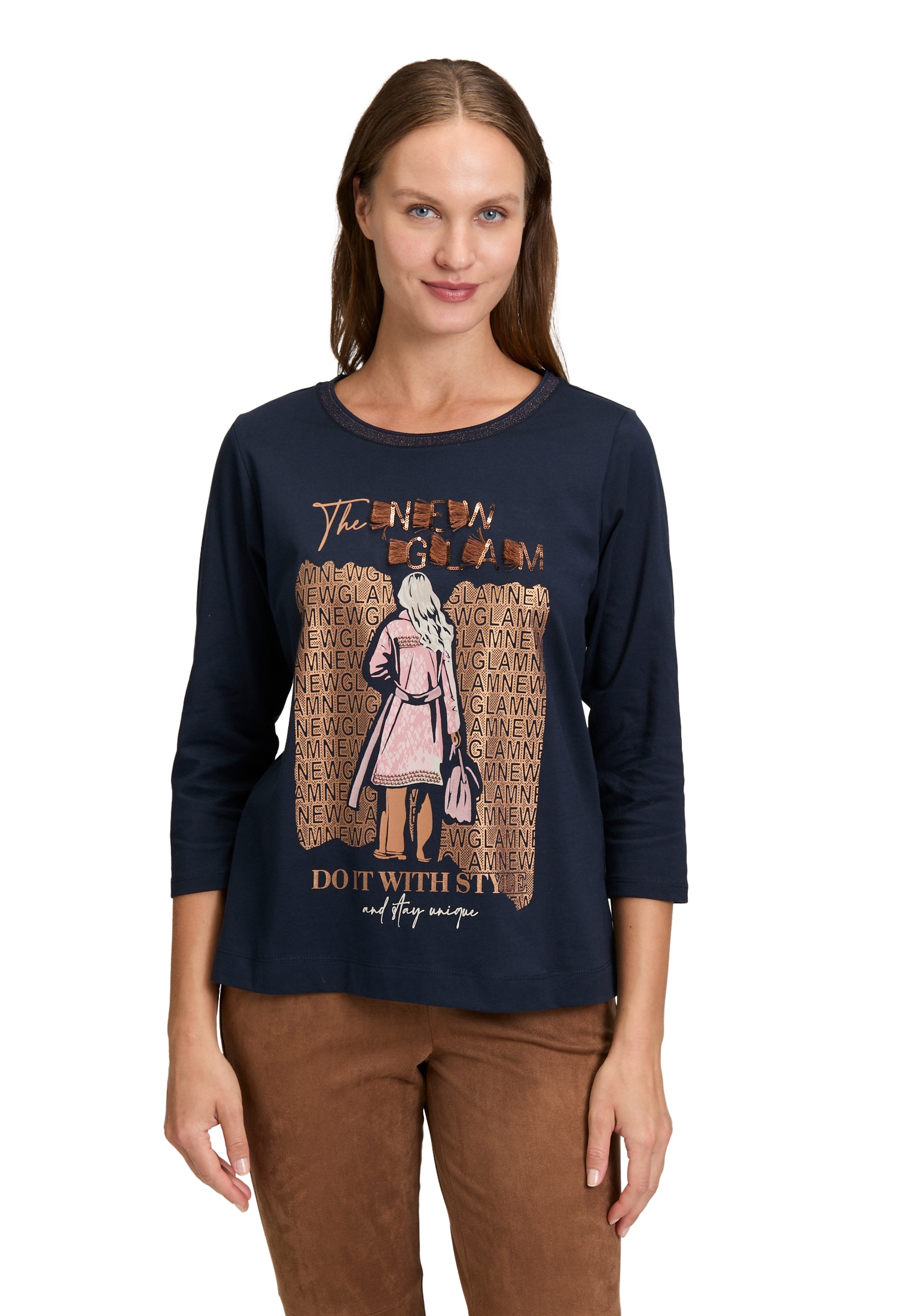 Betty Barclay 3/4-Arm-Shirt "Betty Barclay Basic Shirt mit Rippbündchen", ( günstig online kaufen