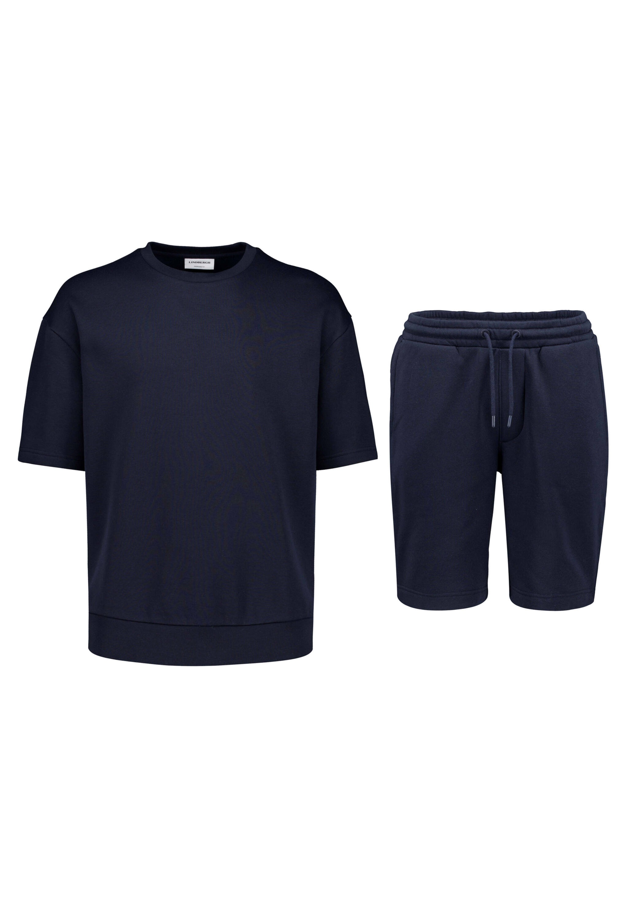 T-Shirt LINDBERGH "T-Shirt Oversize Fit", Damen, Gr. L, navy, Obermaterial: 60% Baumwolle, 40% Polyester, unifarben, oversize, Rundhals, Shirts T-Shirt