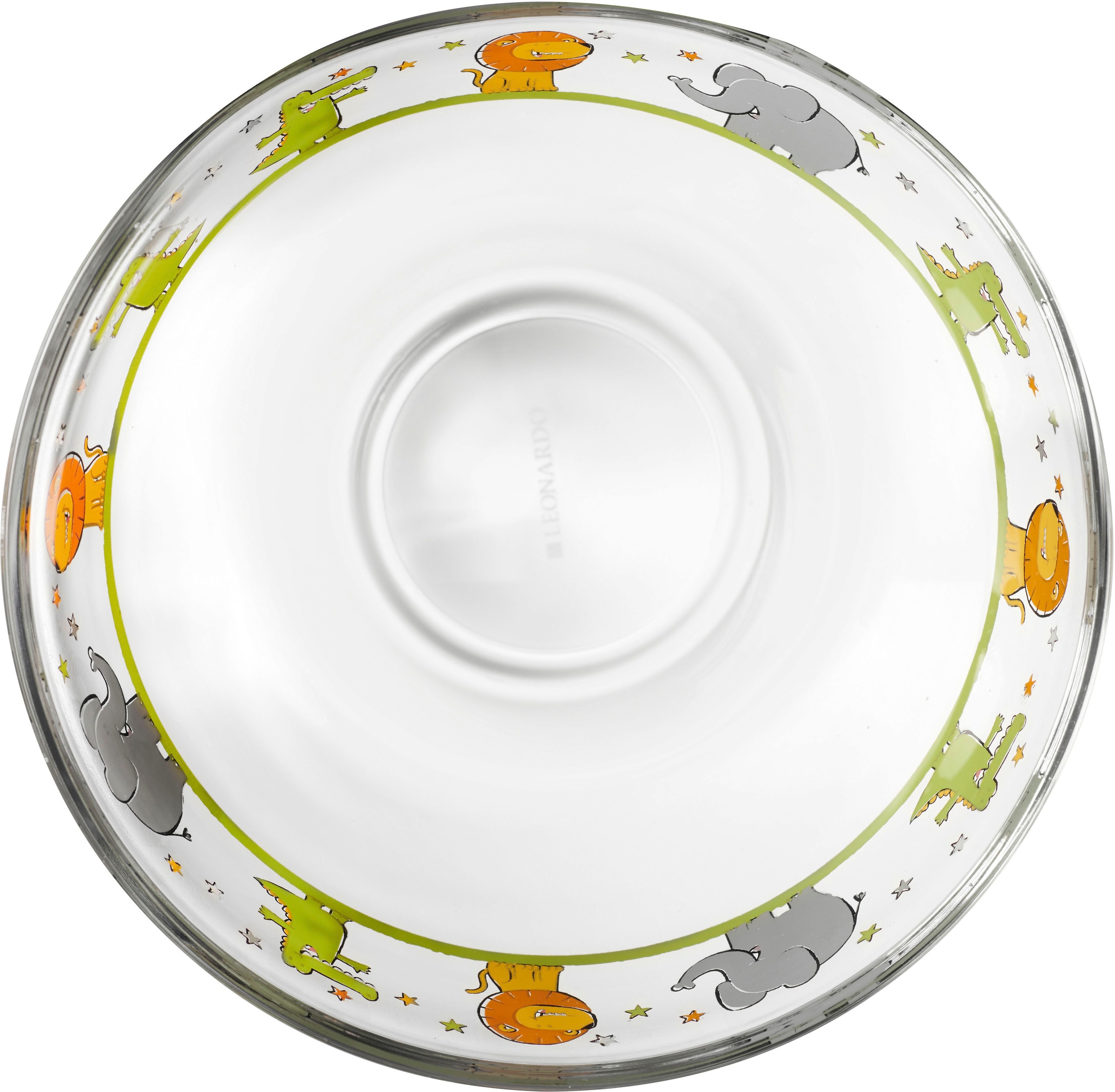 LEONARDO Kinderschale »BAMBINI« 6 Stk. aus Glas Löwe/Elefant/Krokodil, Ø 12 cm
