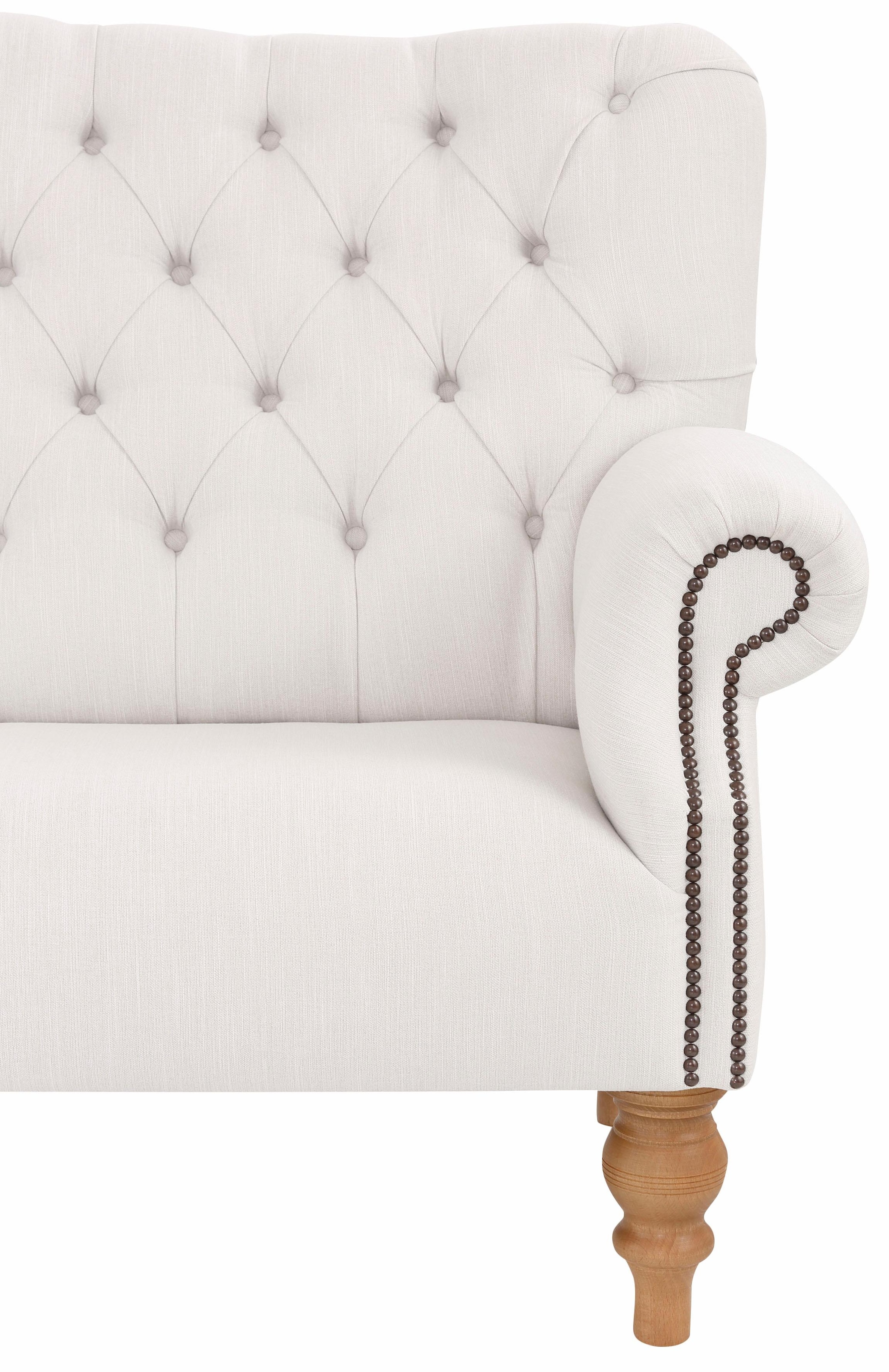 Home affaire Chesterfield-Sofa »Lord«, mit echter Chesterfield-Knopfheftung und Ziernägeln