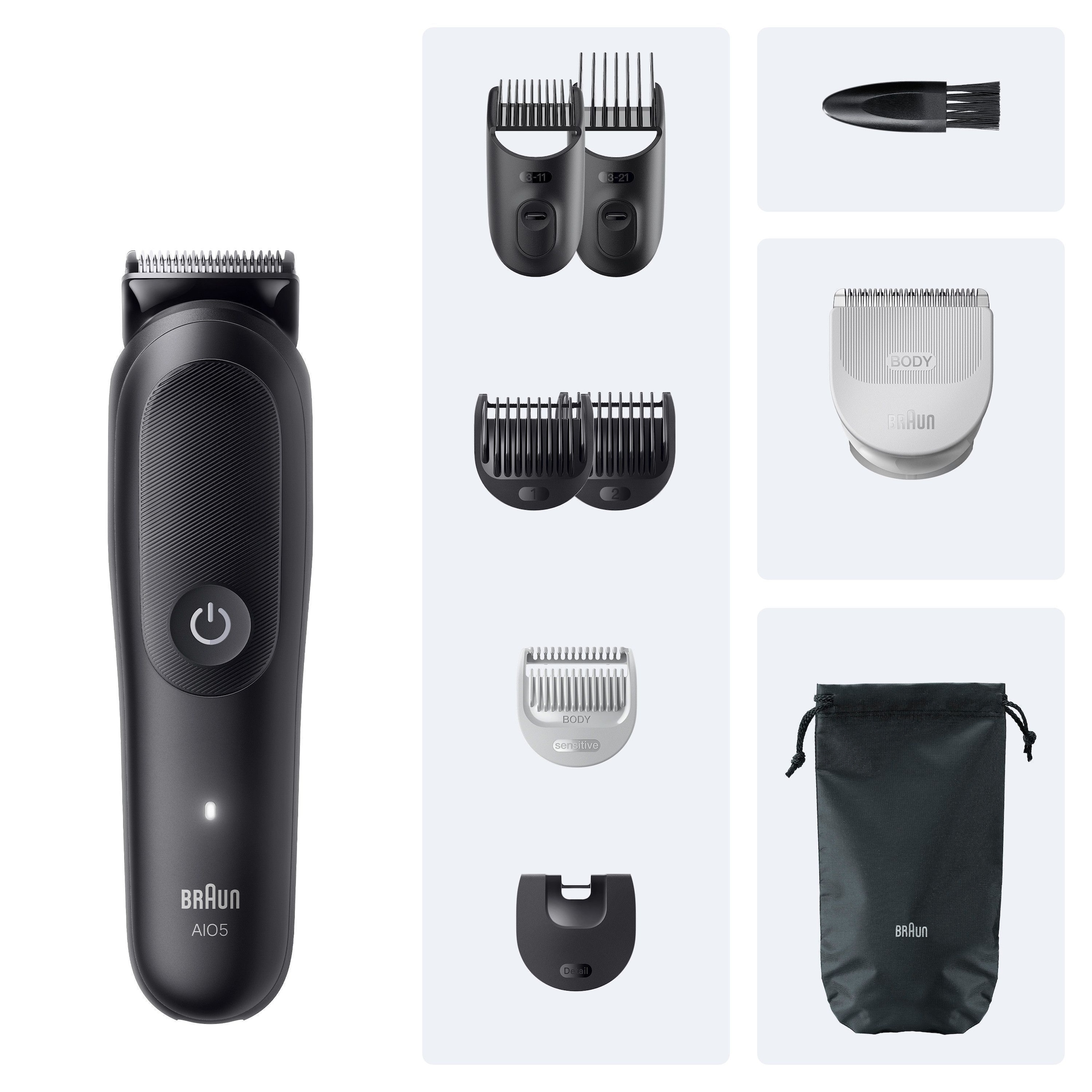 Braun Haarschneider »Braun All-in-One Series 5, 9-in-1 Set«, ultrascharfe Klinge, 120 Min Akku, SkinGuard-Technologie