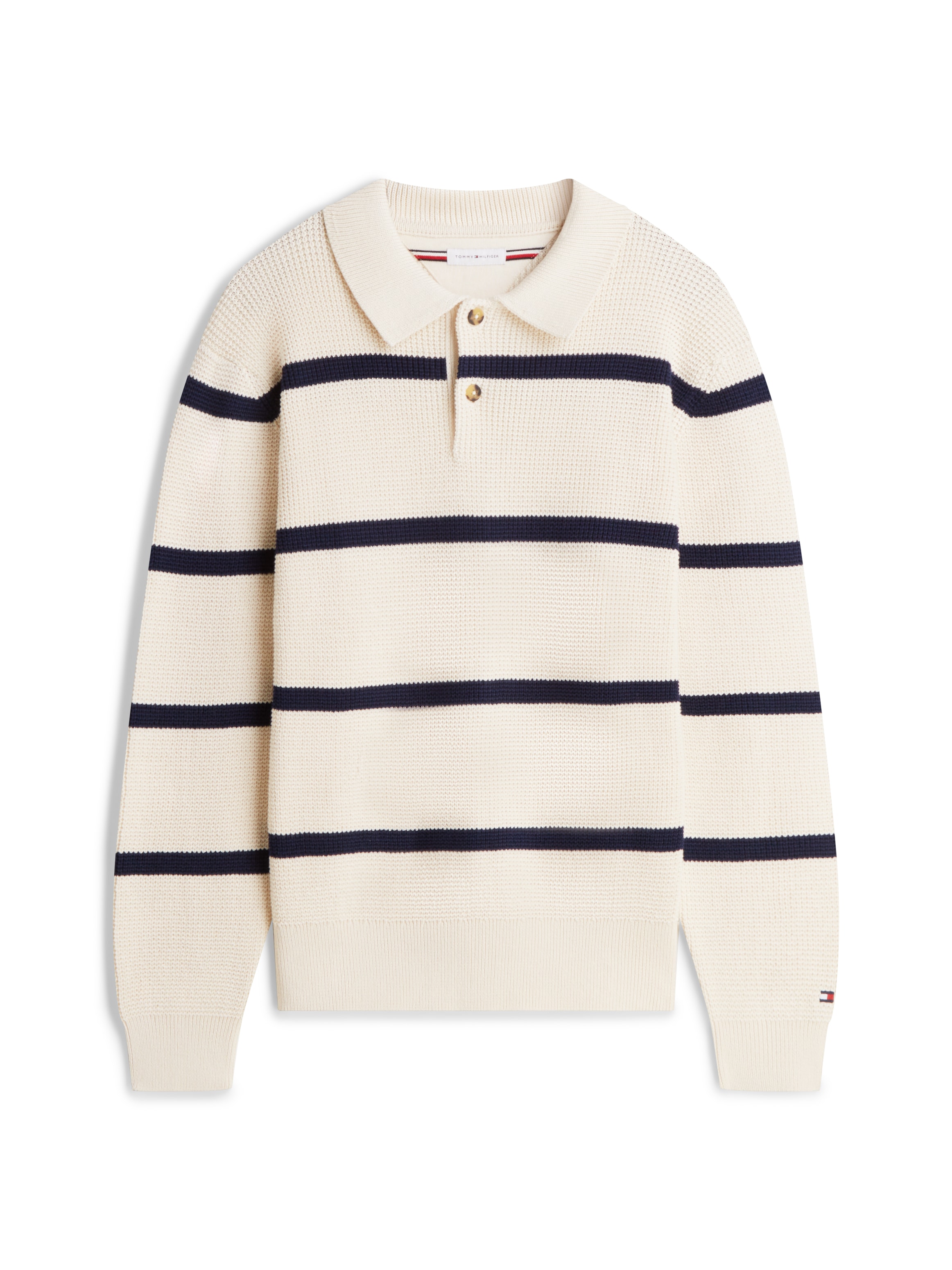 Tommy Hilfiger Polokragenpullover »WAFFLE STRUCTURE RUGBY« Relaxed Fit