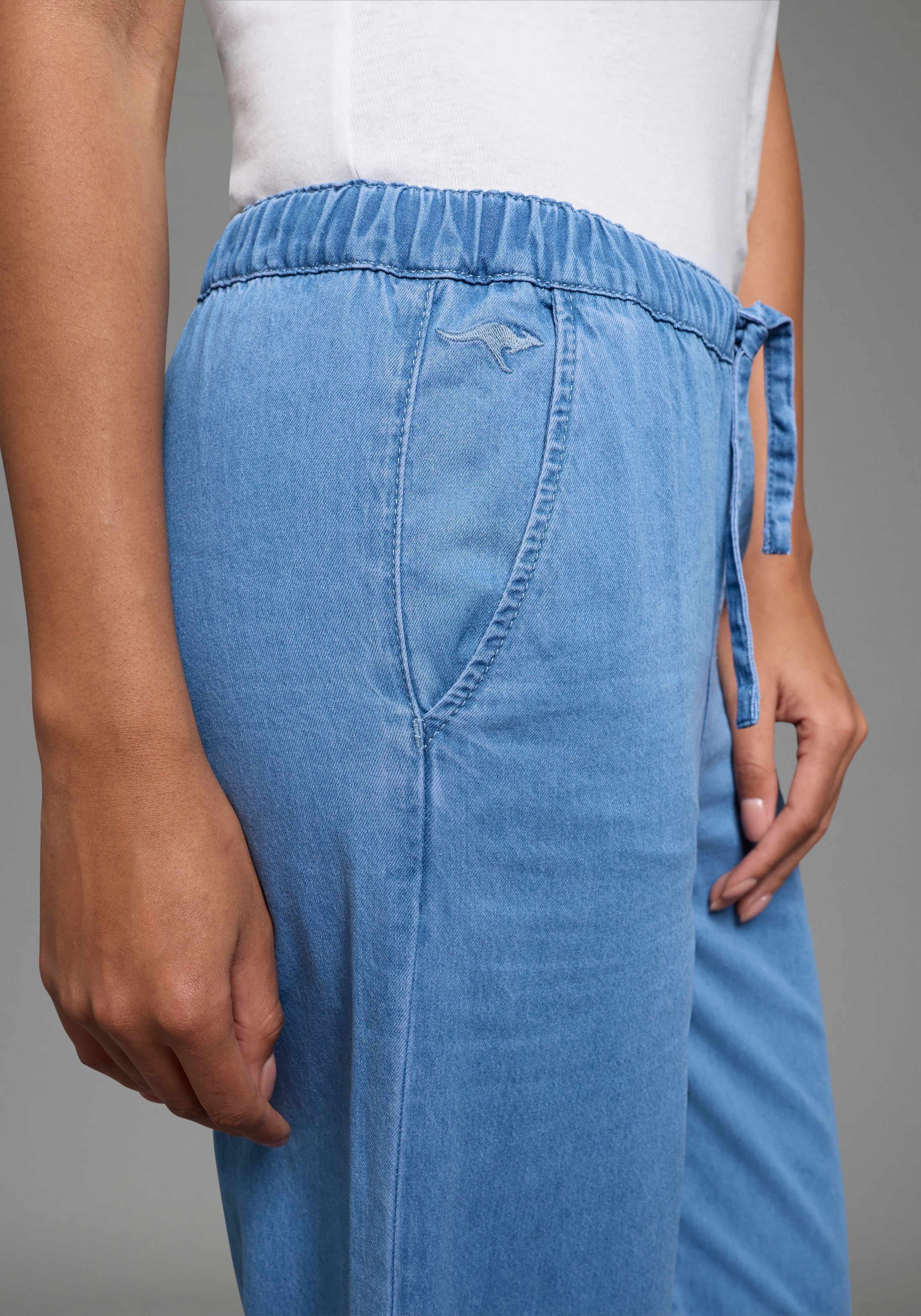 Thumbnail - KangaROOS Weite Jeans weiteres Bein, hohe Leibhöhe, elastischer Bund mit Gummizug