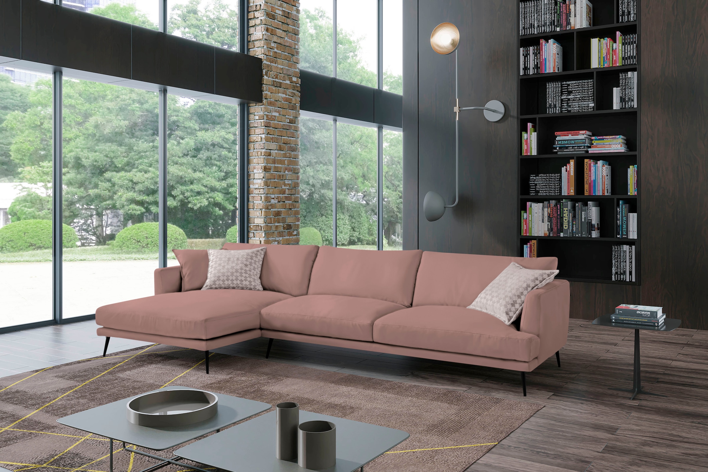 Egoitaliano Ecksofa "Sophia, Designsofa mit extrakomfortablem Sitzkomfort, Breite 274cm" mit Daunenfederung, L-Form