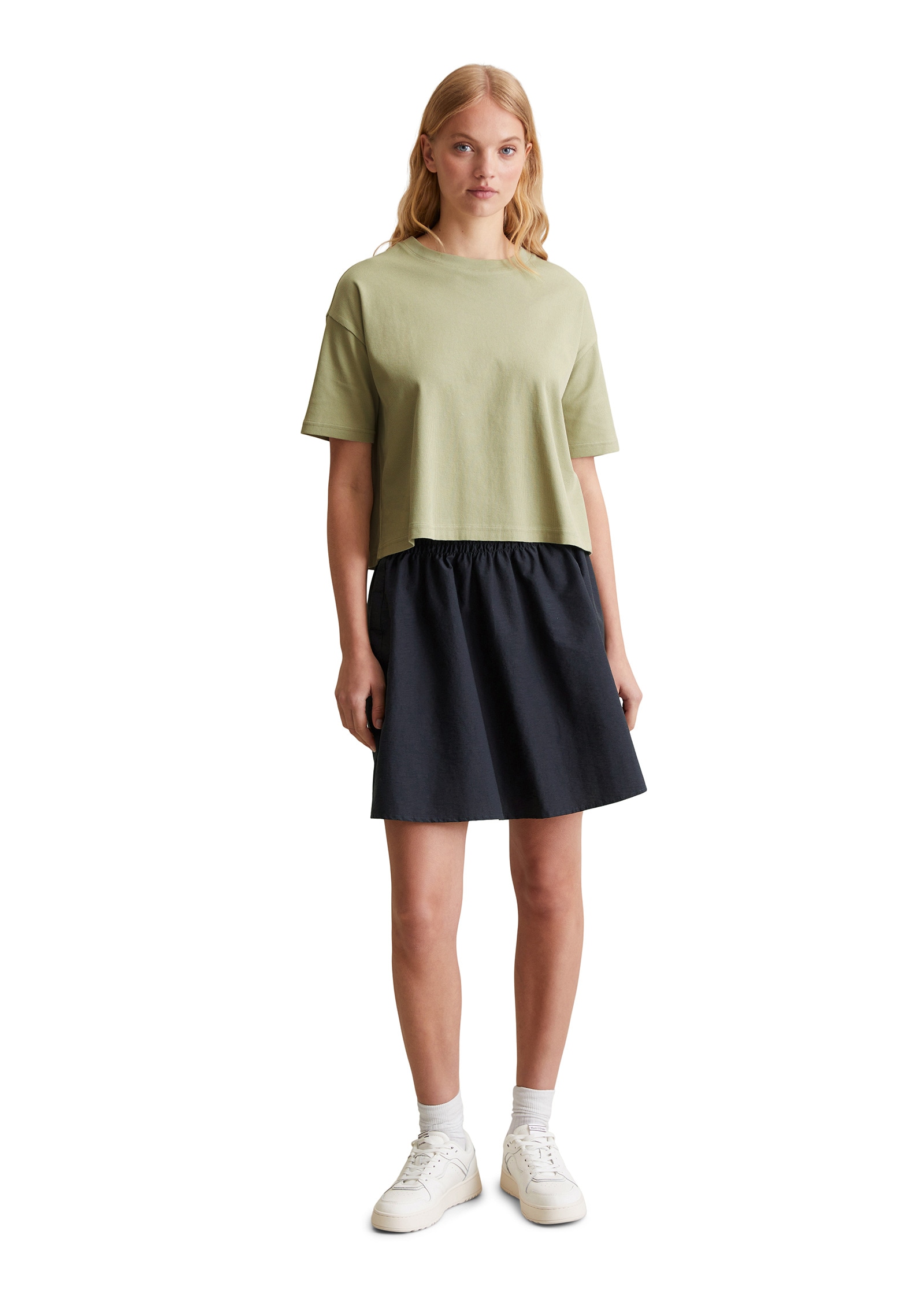 Marc O'Polo DENIM T-Shirt »aus gerippter Bio-Baumwolle«