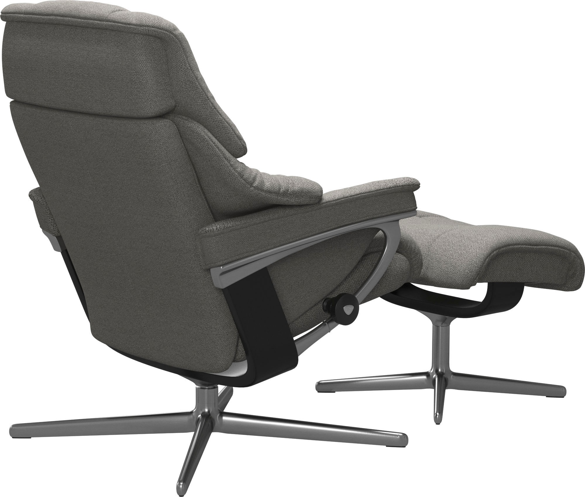 Stressless® Relaxsessel »Reno«, (Set, Relaxsessel mit Hocker), mit Hocker, mit Cross Base, Größe S, M & L, Holzakzent Schwarz