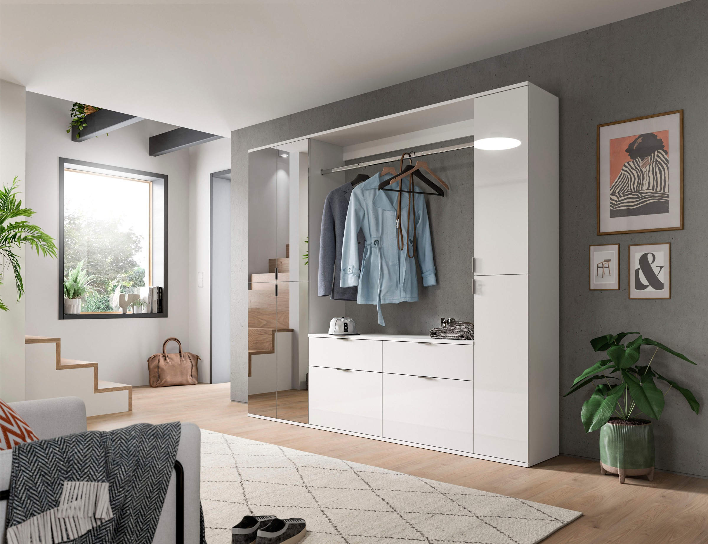 Home affaire Garderoben-Set "Trondheim, Breite 212 cm, 5-teilig, bestehend günstig online kaufen