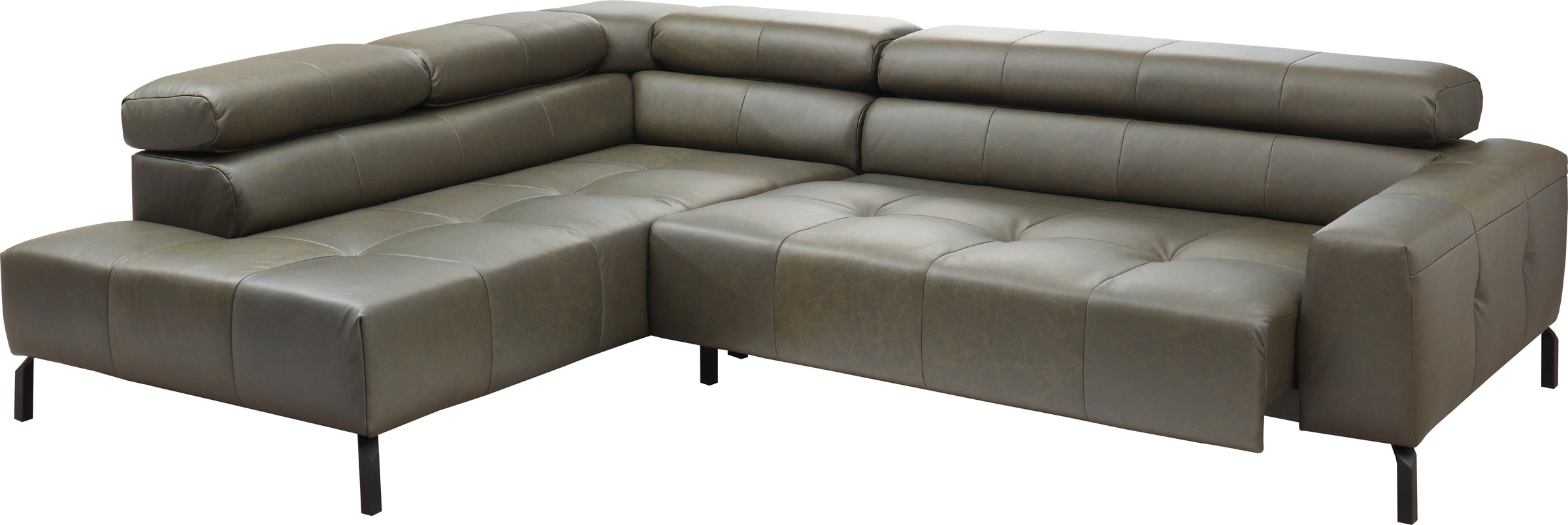 Places of Style Ecksofa »Cleveland, L-Form, incl. Kopfteilverstellung, Breite 276 cm«, wahlweise elektrischer Sitzvorzug
