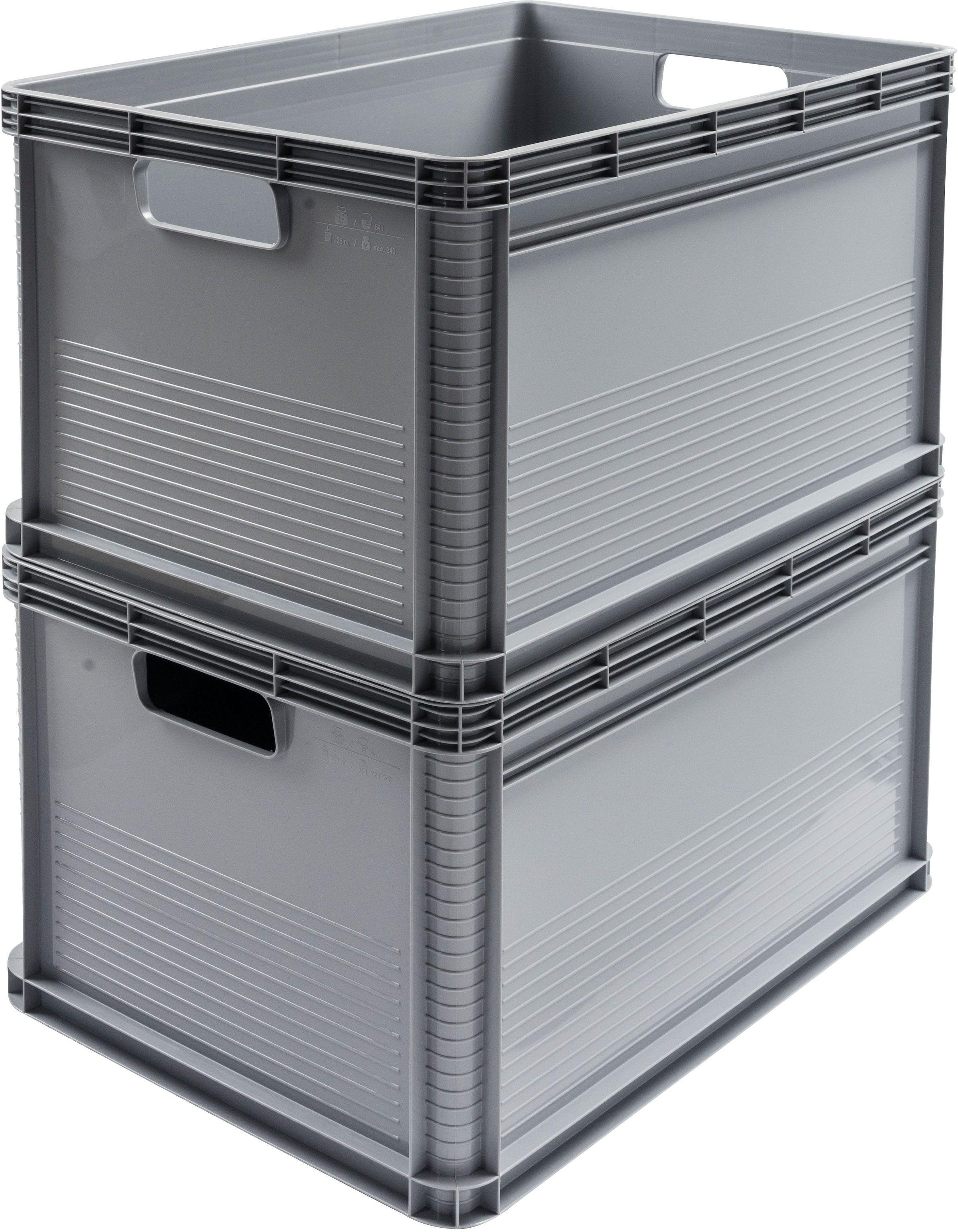 keeeper Transportbehälter »Transportbox robert, 3er Set, 64 L, 60 x 40 x 32 cm« 40 cm breit 32 cm hoch 60 cm lang Set, 3 Stk. tlg. säure- und laugenbeständig, 60 kg Tragkraft