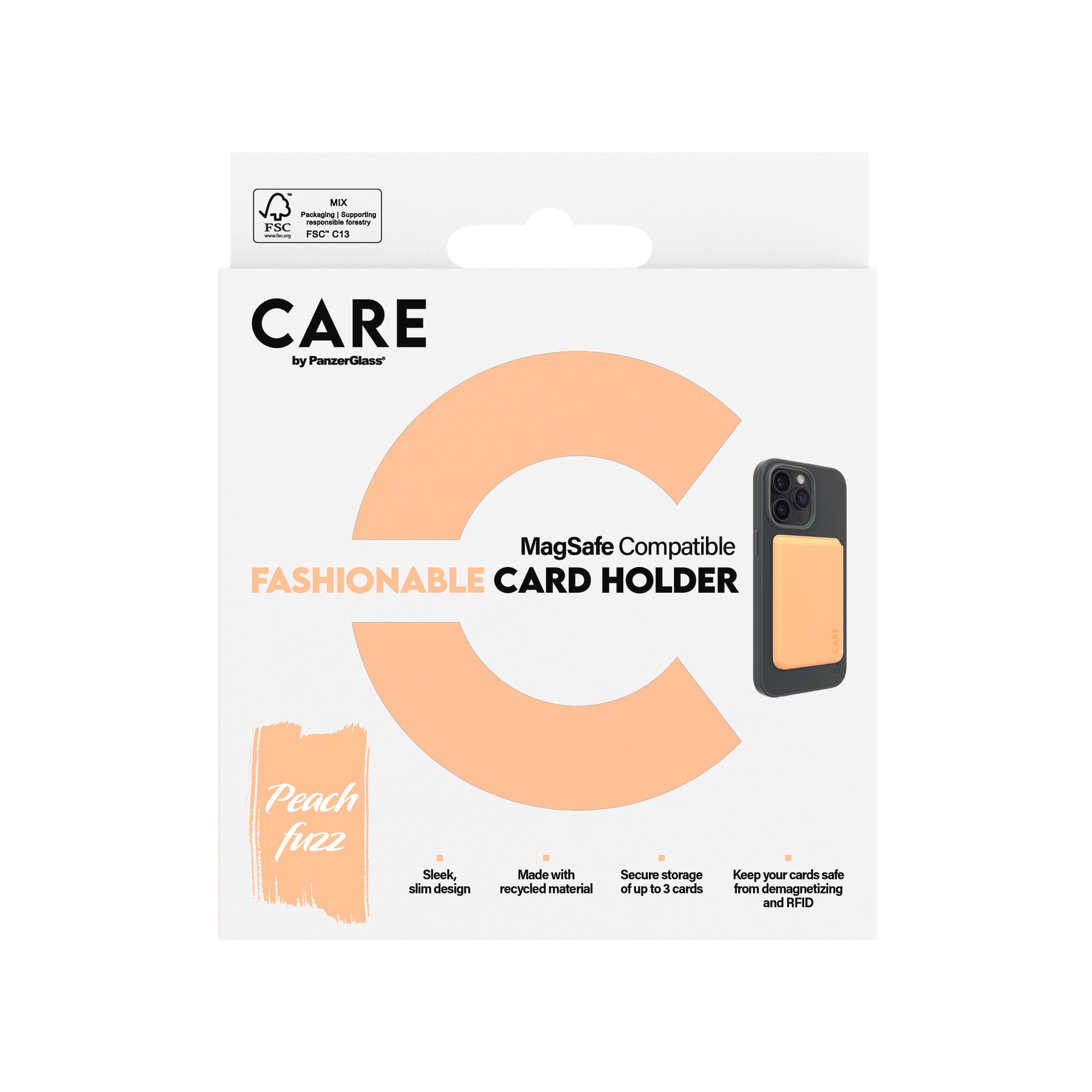 CARE by PanzerGlass Etui »Fashionable Card Holder mit MagSafe für Apple iPhone« iPhone 12 | iPhone 13 | iPhone 14 Kartenhalter, Schutzhülle, MagSafe Case, Schutzcase, stoßfest