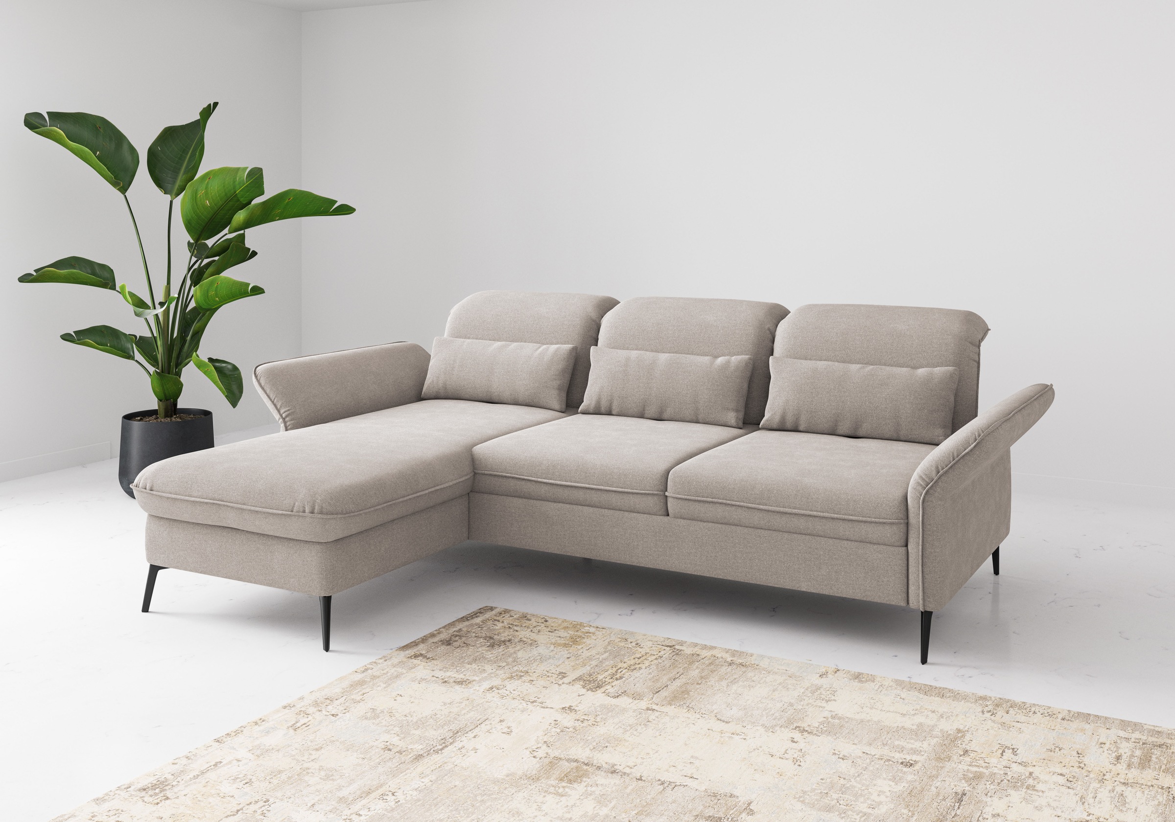 sit&more Ecksofa "Emely, inkl. Sitztiefenverstellung", wahlweise mit Bettfu günstig online kaufen