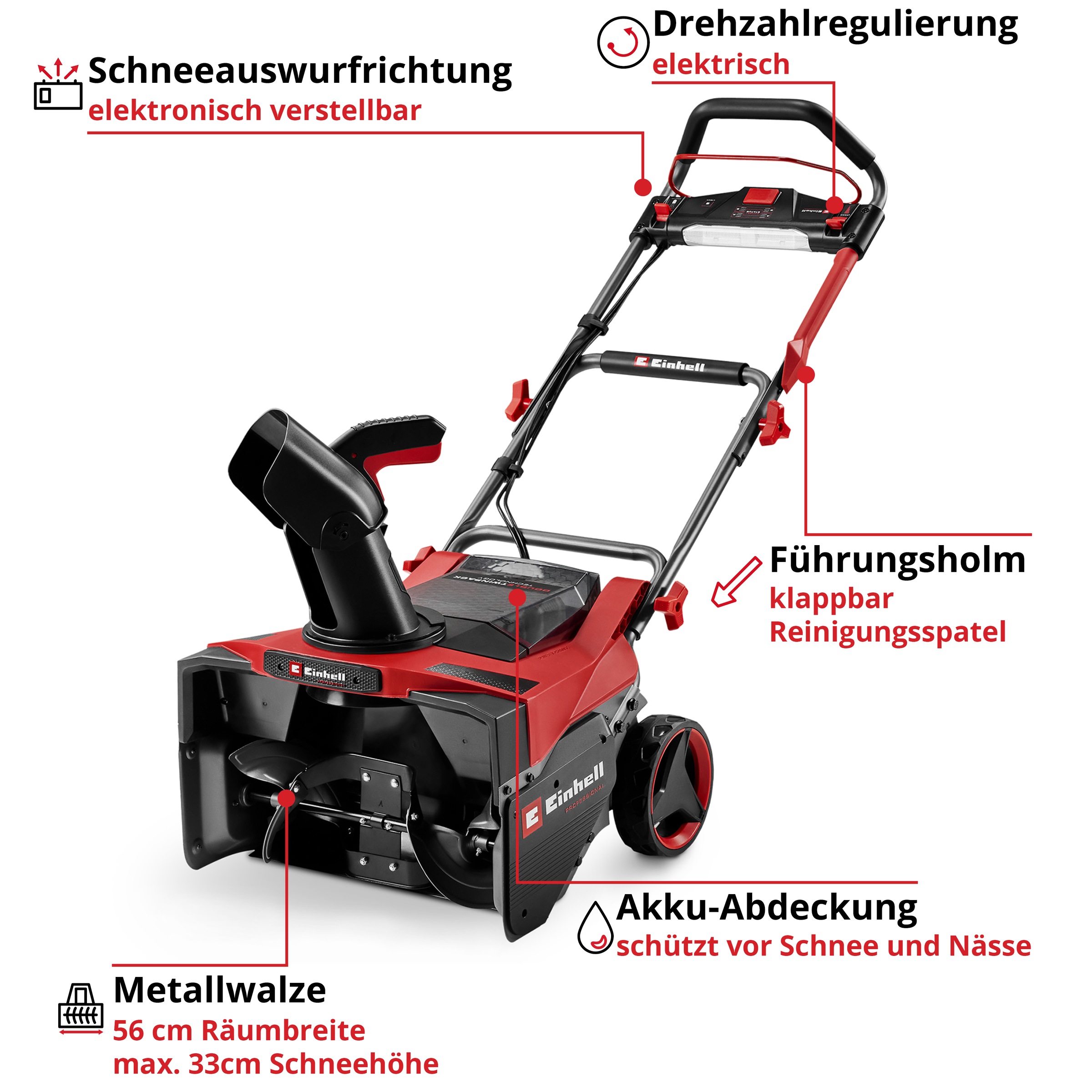 Einhell Akku-Schneefräse »GP-ST 36/53 Li E BL-Solo«, ohne Akku und Ladegerät