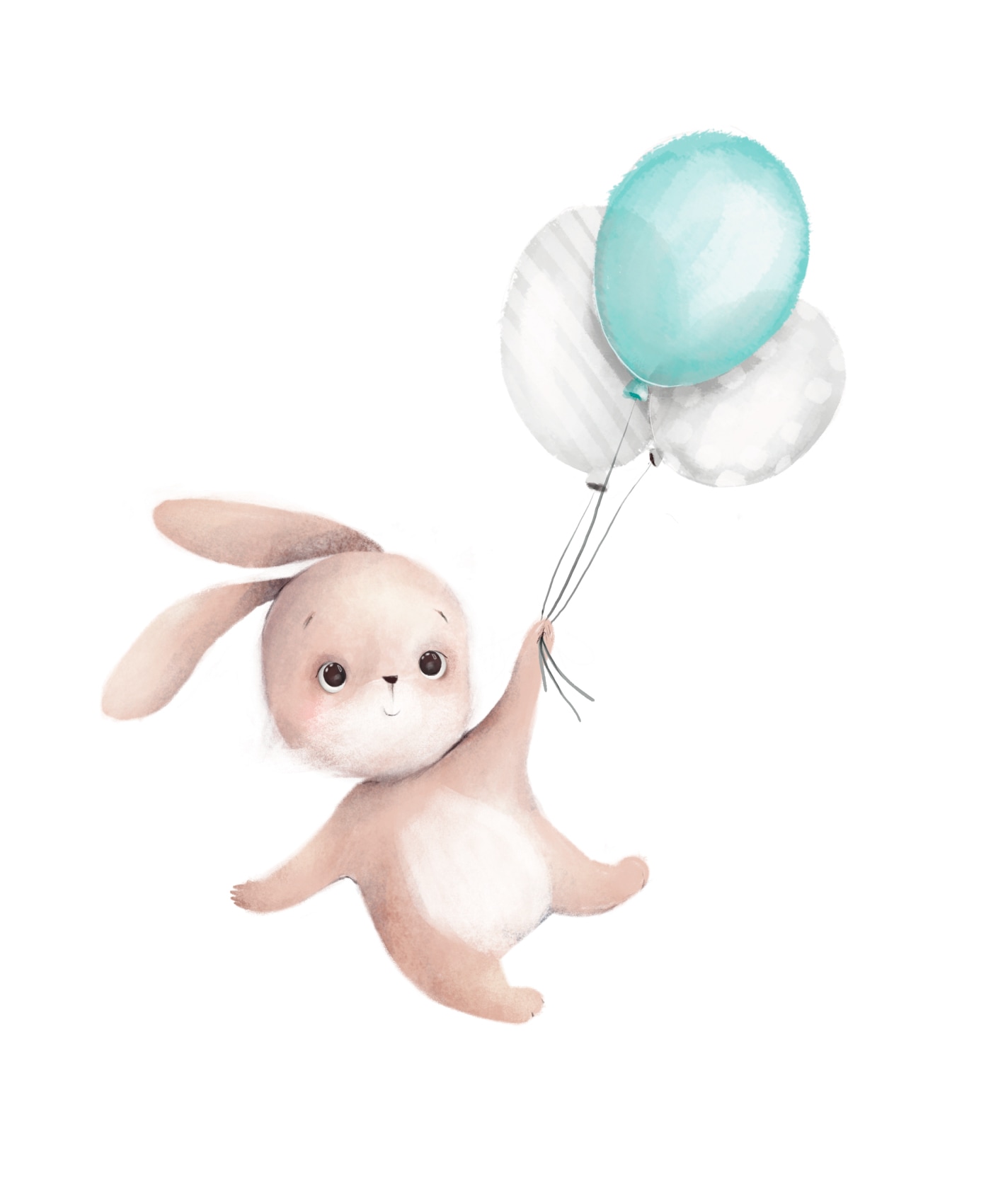 Lüttenhütt Poster "Fliegender Hase mit Luftballons", Fantasy-Hase-Hasen-Luf günstig online kaufen