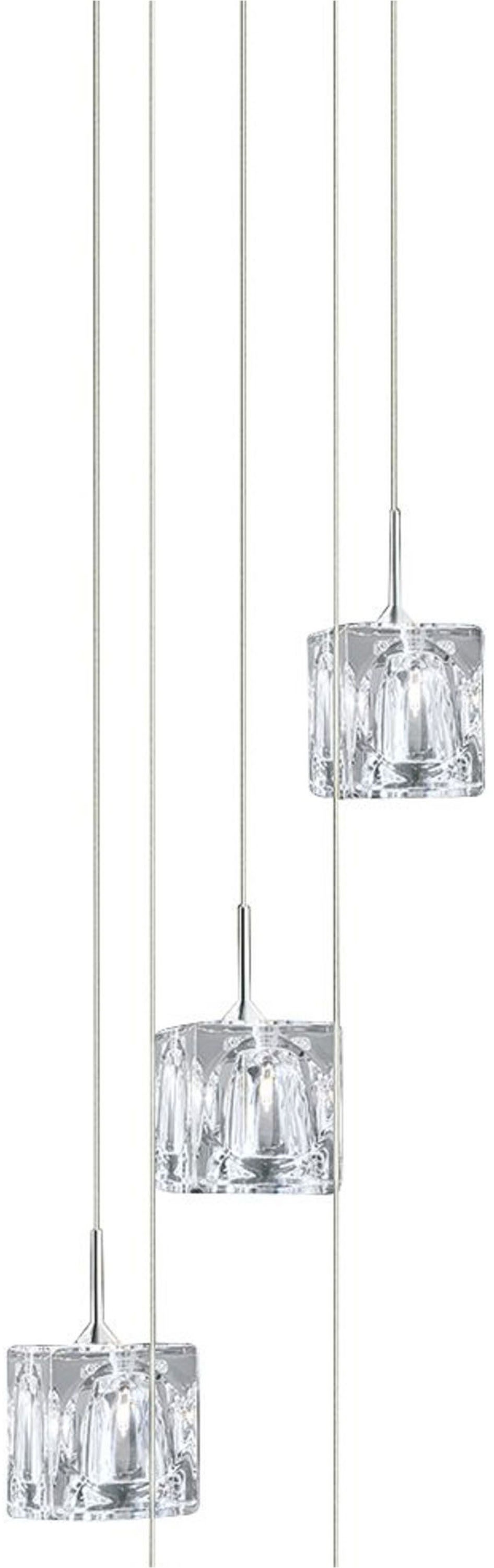 Searchlight Hängeleuchte »Ice Cube 5Lt Multi-Drop Pendant - Chrome Metal & Glass« LED-Modul 1 Stk. Warmweiß