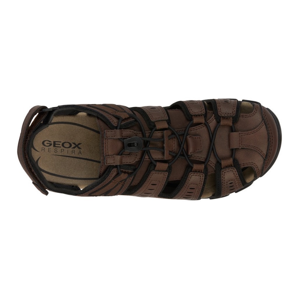 Geox Sandale »UOMO SANDAL STRADA C«, Sommerschuh, Klettschuh, Outdoorsandale, mit Lederfußbett