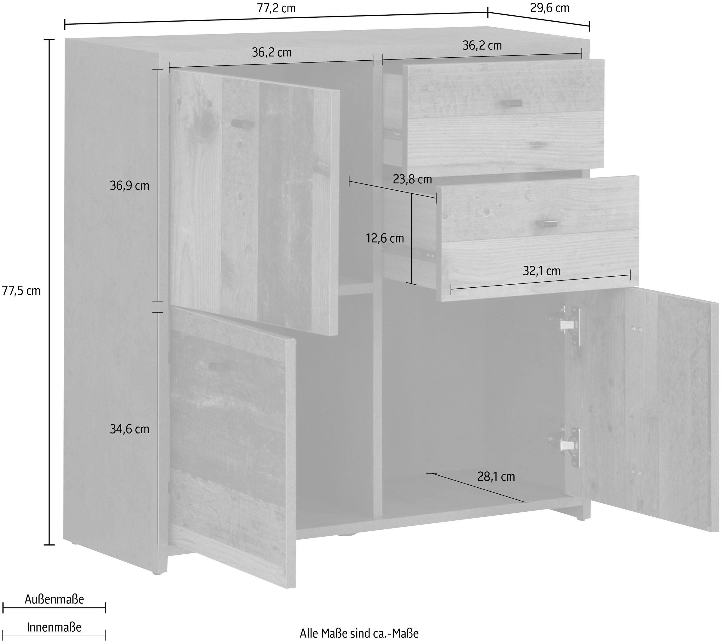 FORTE Kommode »CHEST«, Breite ca. 77 cm