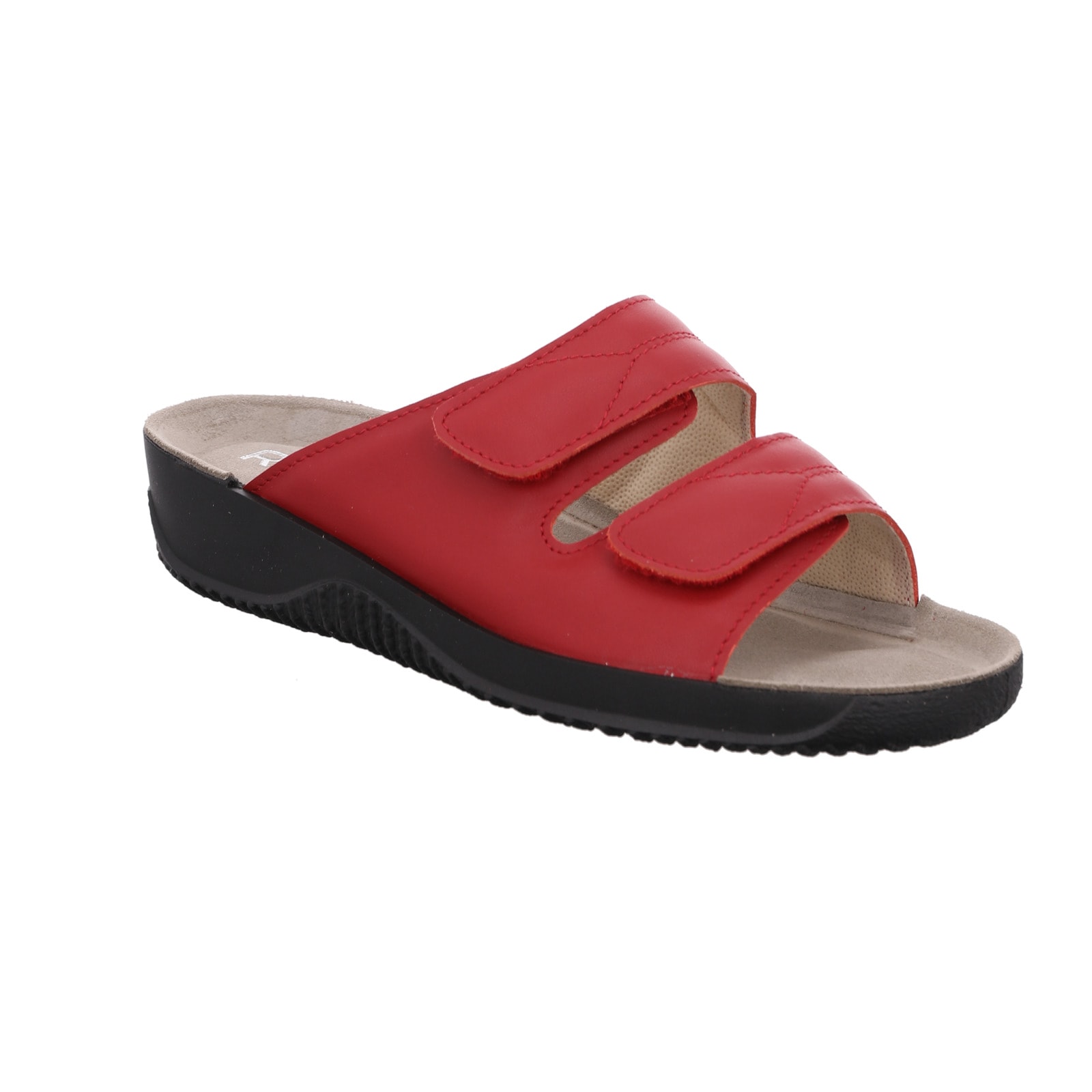 Rohde Pantolette "Soltau-40" Hausschuh, Komfortschuh, Klettschuh mit Keilabsatz