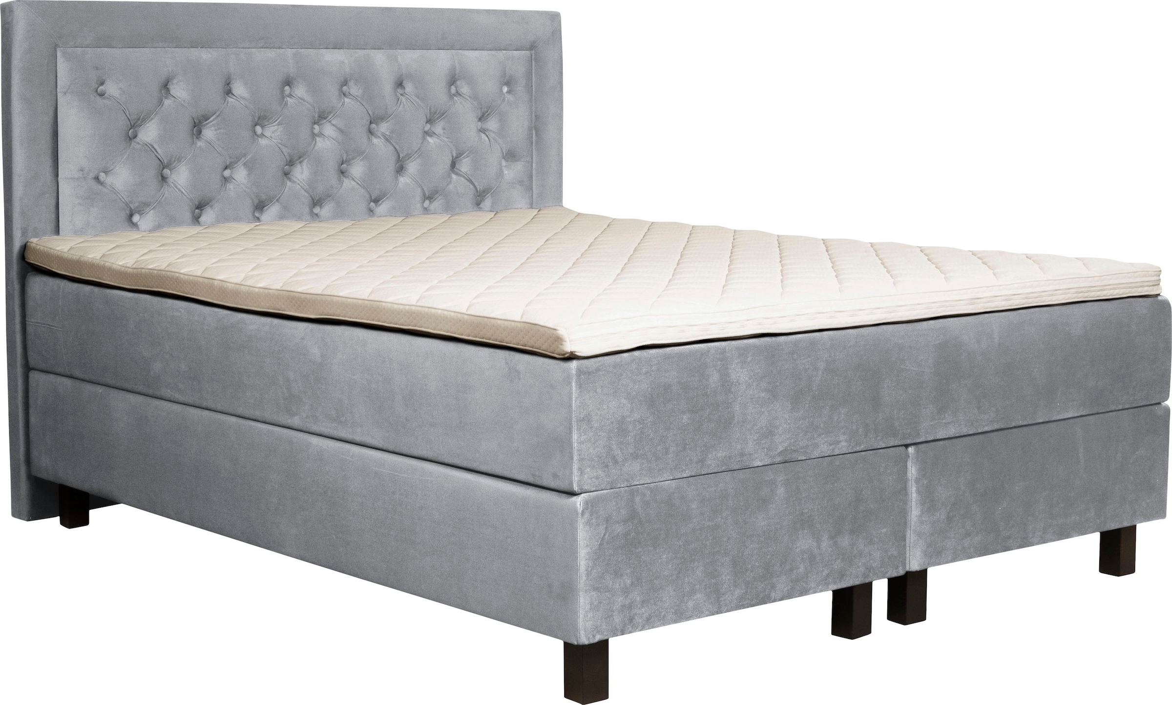 Leonique Boxspringbett »Jeanne«, inkl. Topper mit Taschen-Federkernmatratze