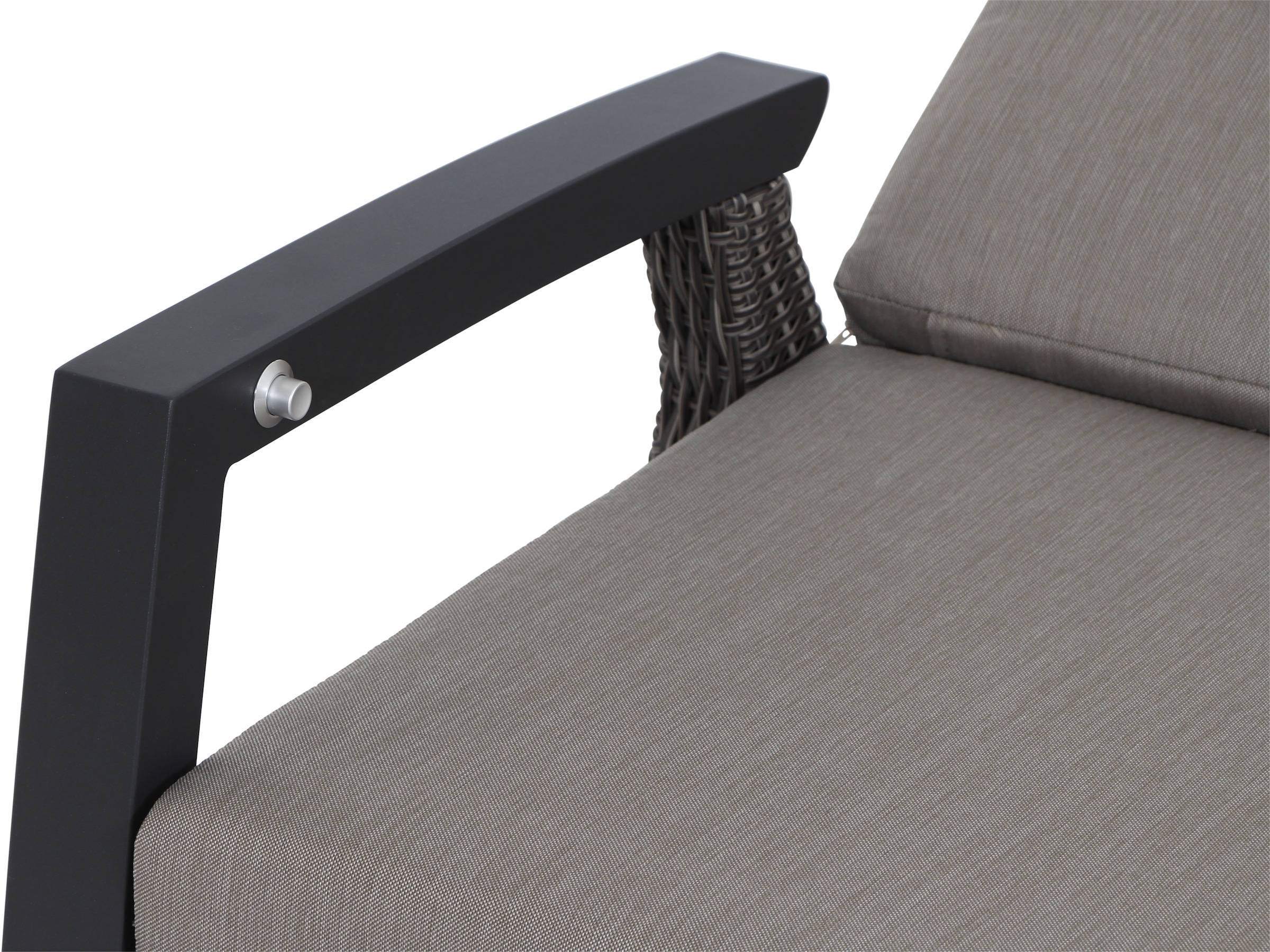 Siena Garden Gartenlounge-Bank »CORIDO Lounge 3er Sofa in charcoal grey« Gestell Alu matt anthrazit, mit Sitz- u. Rückenkissen taupe meliert