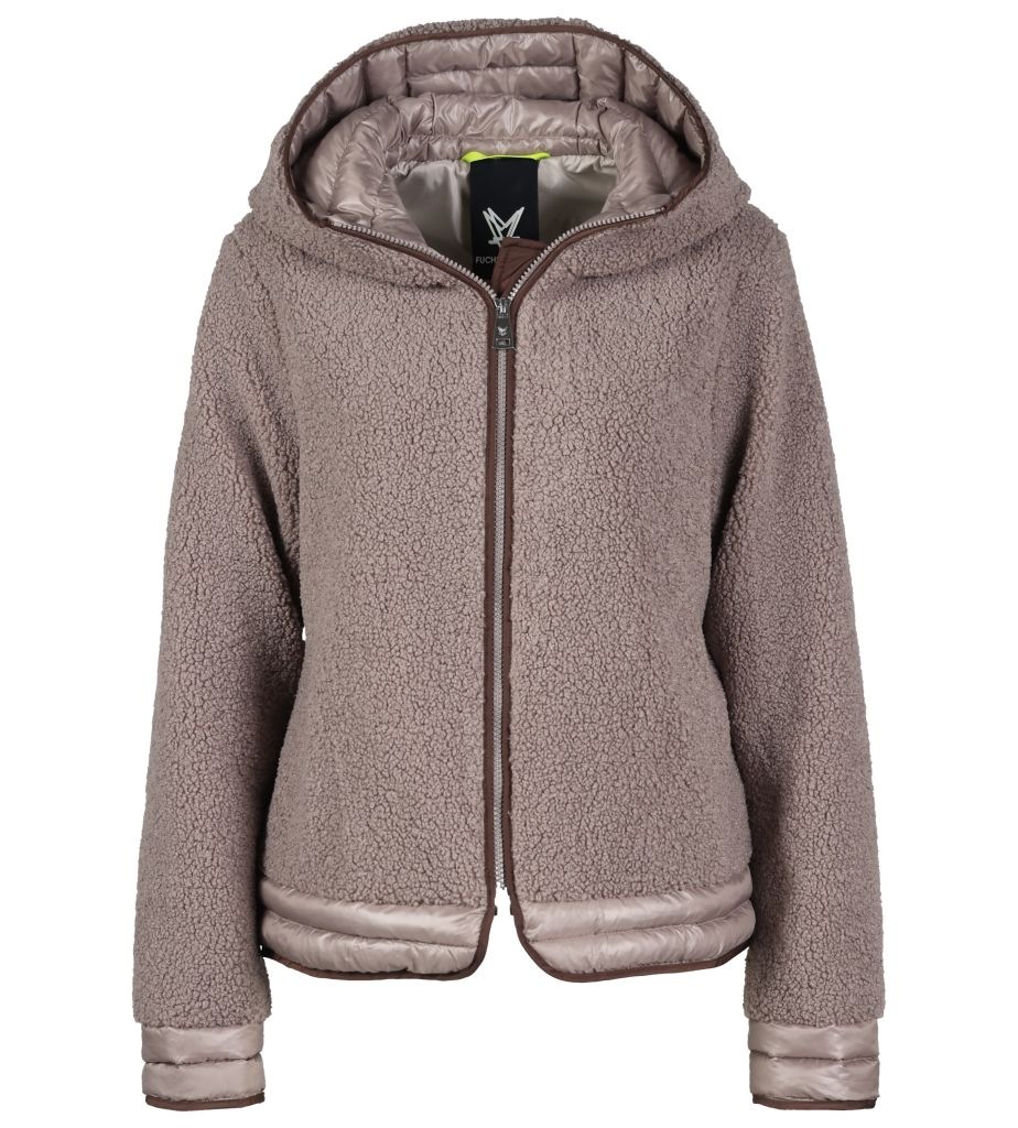 Fuchs Schmitt Plüschjacke »Plüschjacke«, mit Kapuze, Mit Rundhalsausschnitt