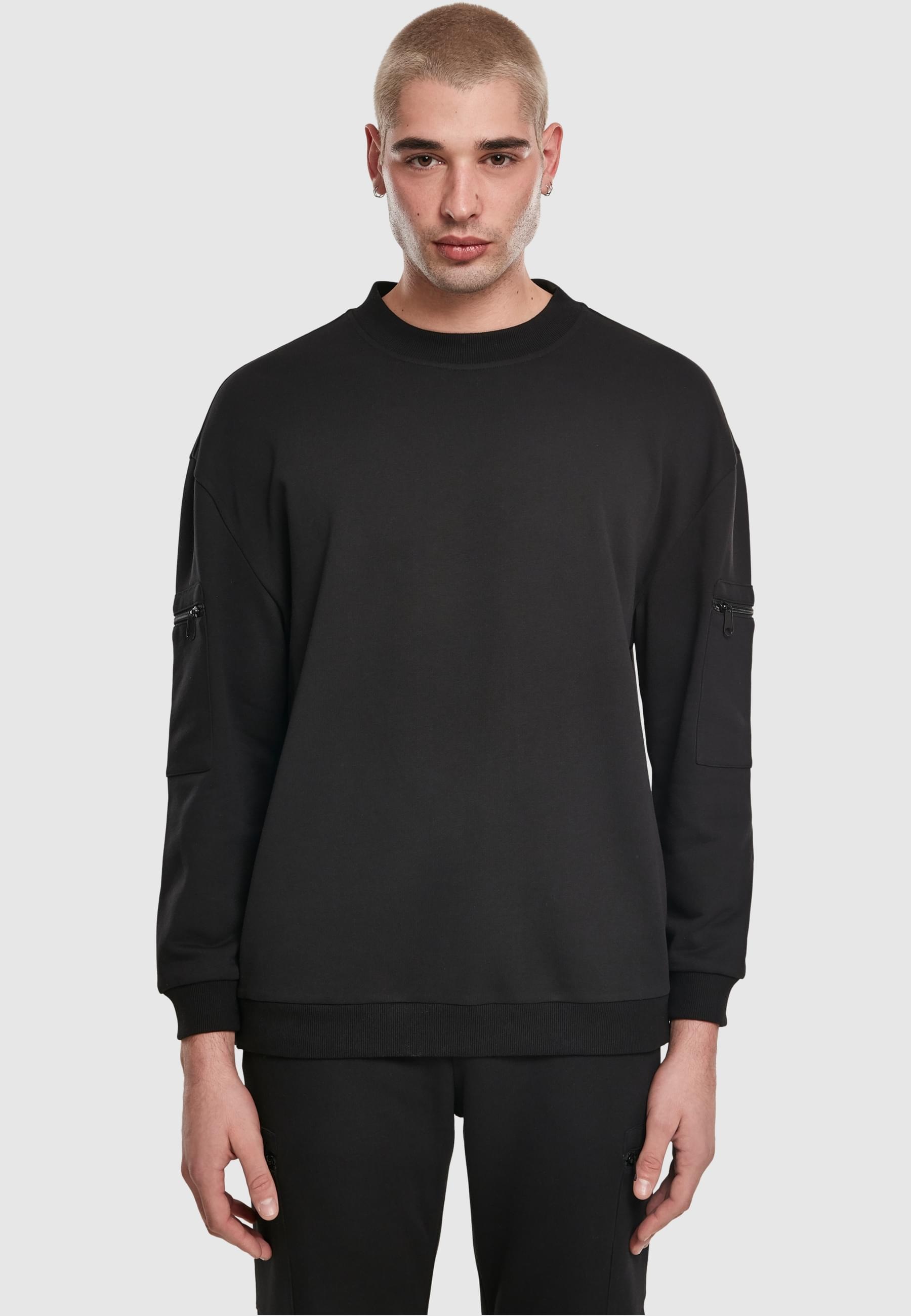 URBAN CLASSICS Rundhalspullover »Urban Classics Herren Training Terry Crew«, (1 tlg.)