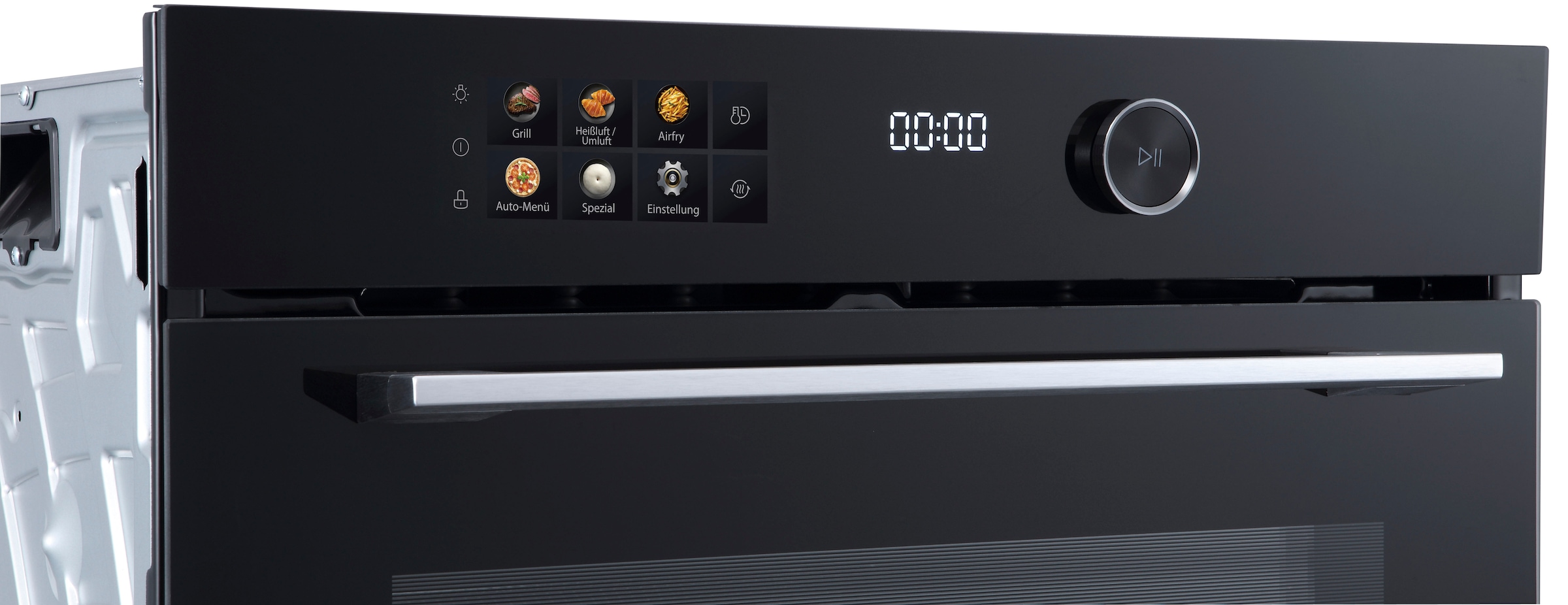 Hanseatic Einbaubackofen  »HBO7214FA2«, mit 2-fach-Teleskopauszug, Aqua-Reinigungsfunktion, AirFry-Funktion – die gesündere Alternative zur Fritteuse
