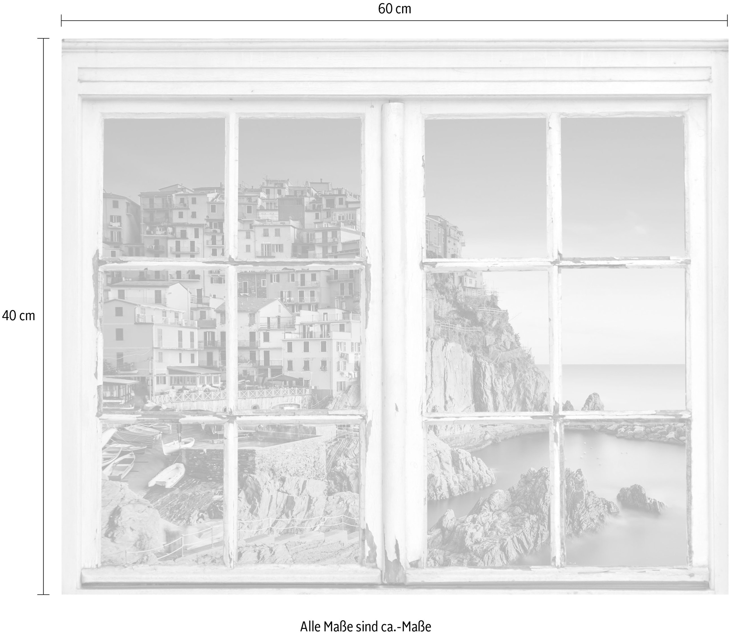 queence Wandsticker »Stadt an der Küste« Wandsticker, Wandbild, selbstklebend, Stadt an der Küste