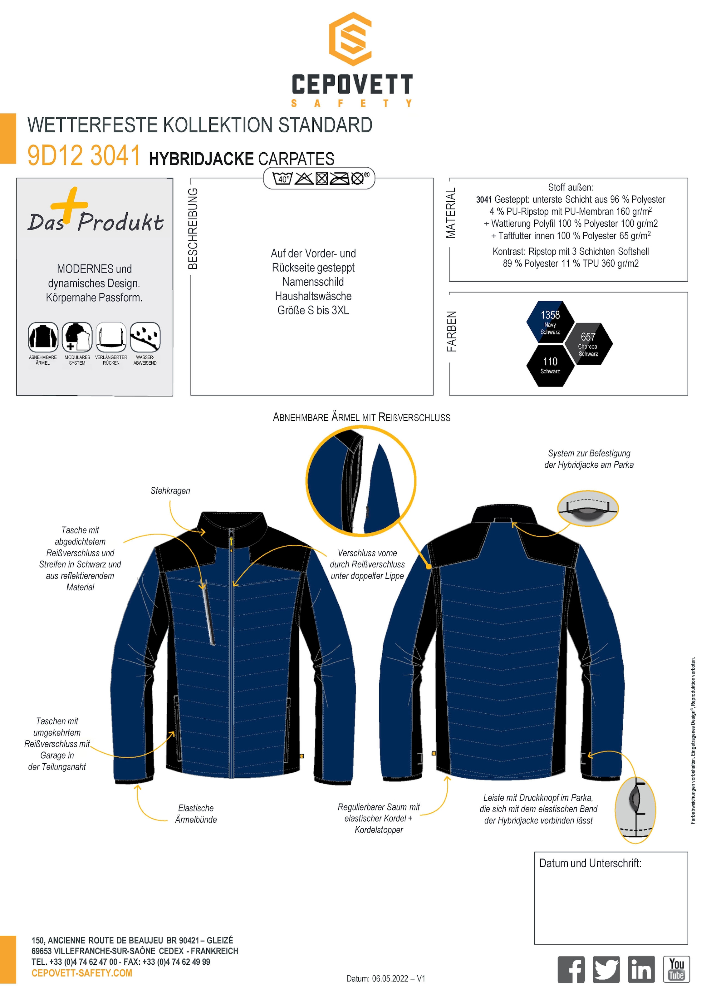 Cepovett Softshelljacke »Unisex "Carpates"«, ohne Kapuze, wasserabweisend, abriebfest, Modul'wear System